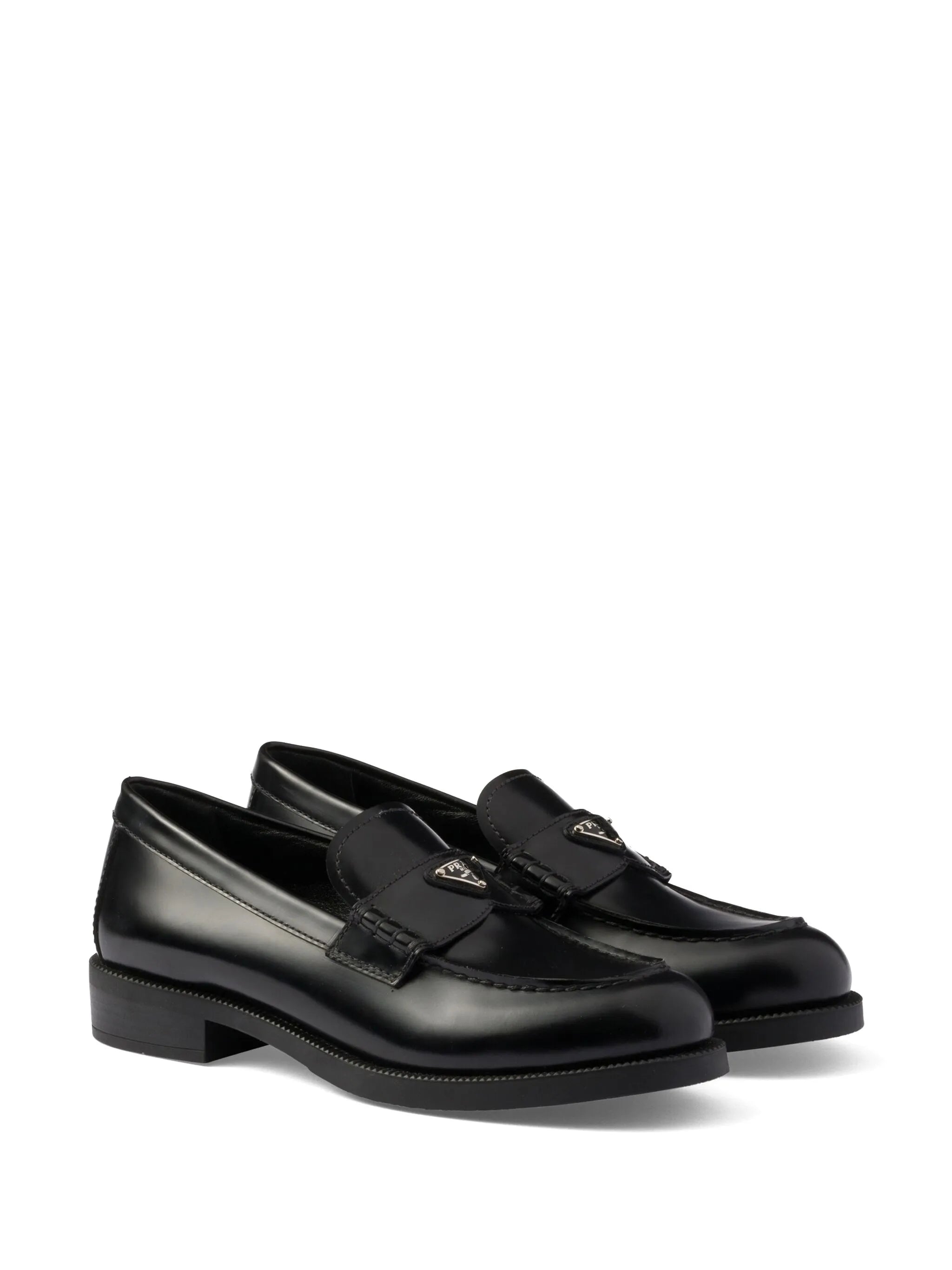 brushed leather loafers
