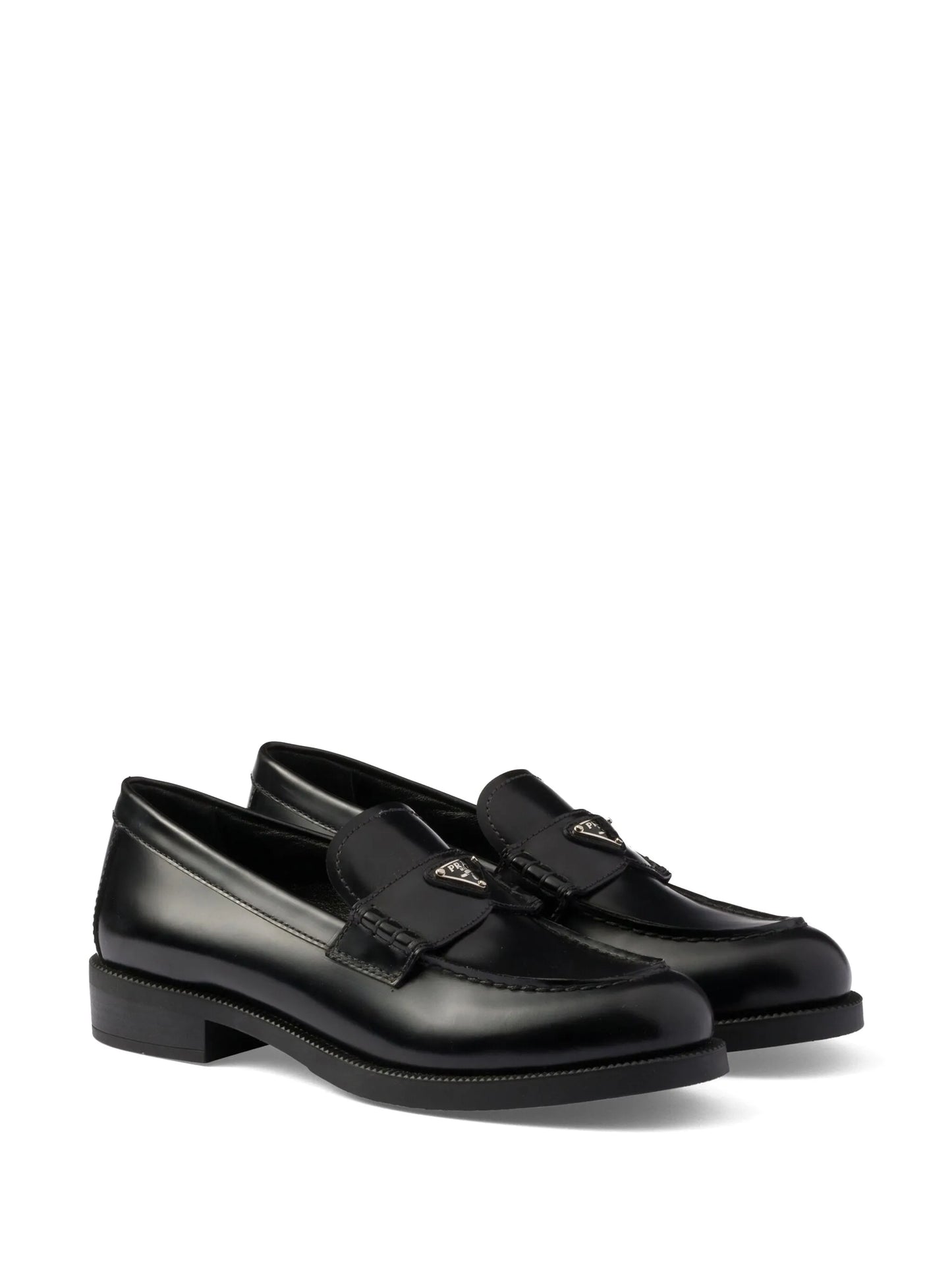 brushed leather loafers