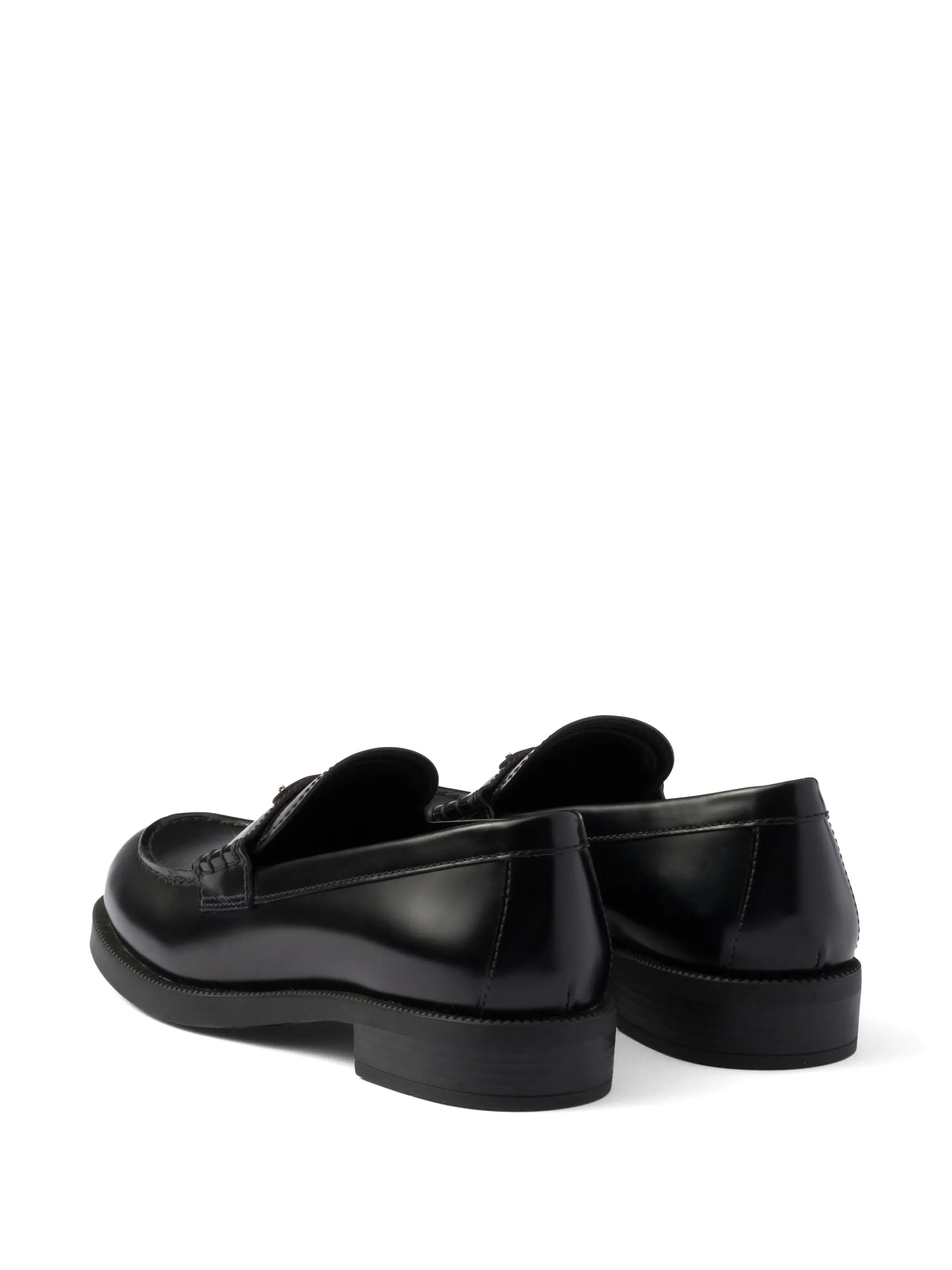brushed leather loafers