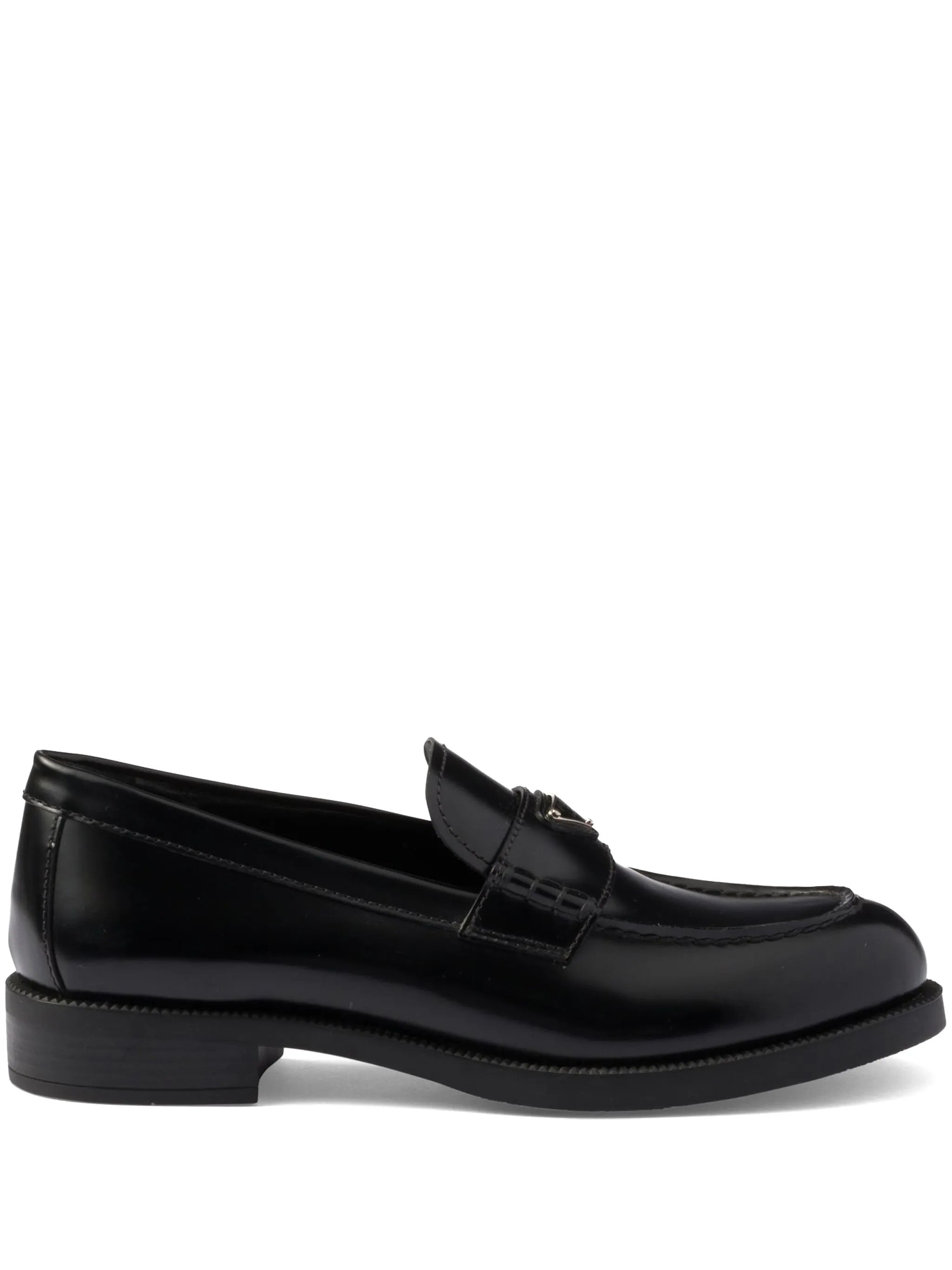brushed leather loafers