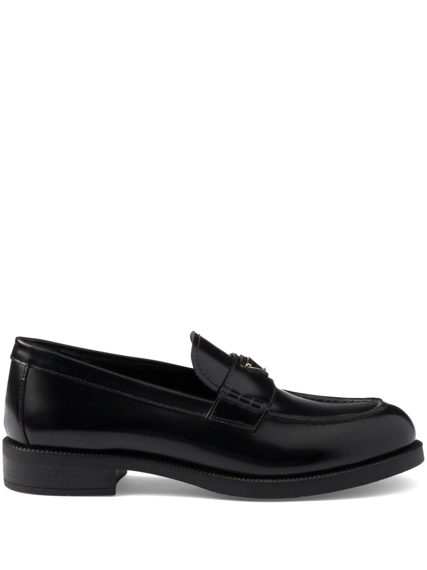 brushed leather loafers
