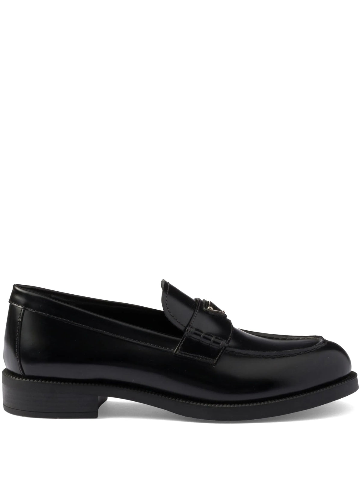 brushed leather loafers
