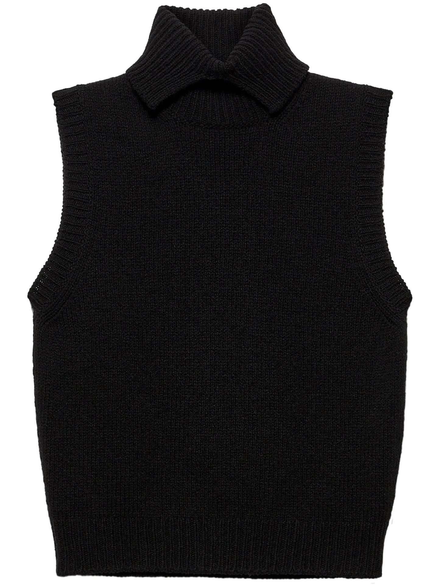roll-neck cashmere vest