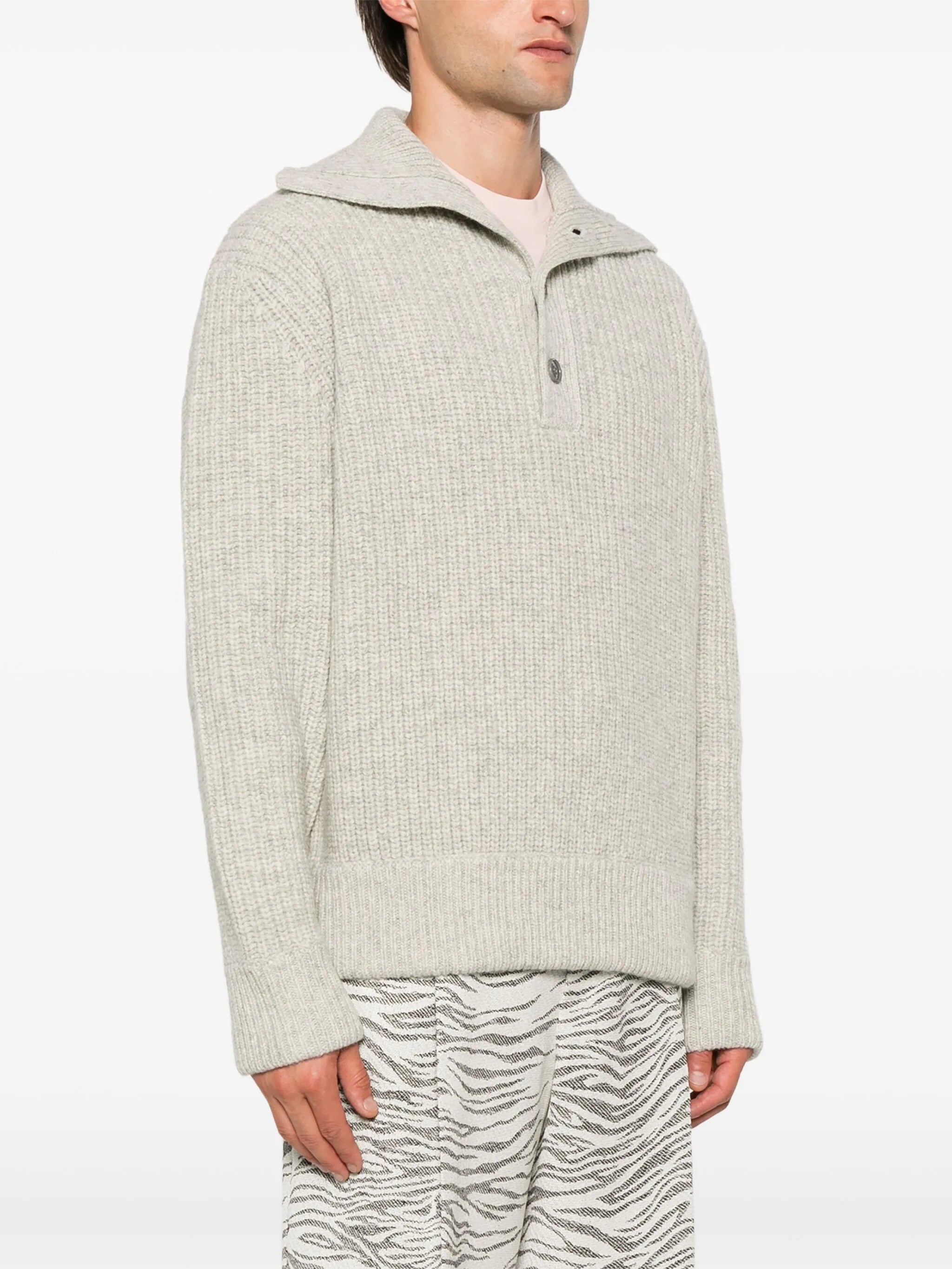 chunky-knit sweater