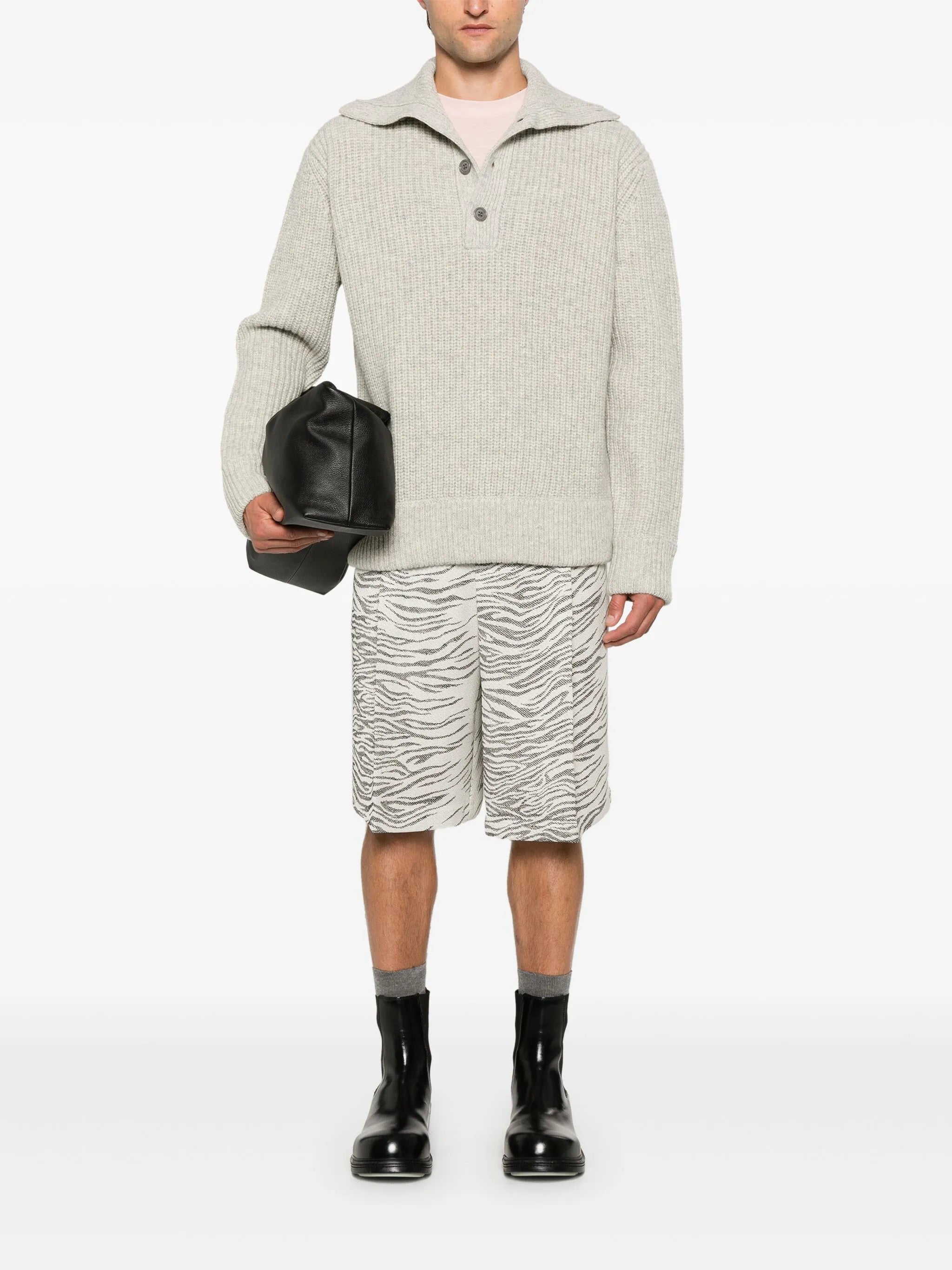 chunky-knit sweater
