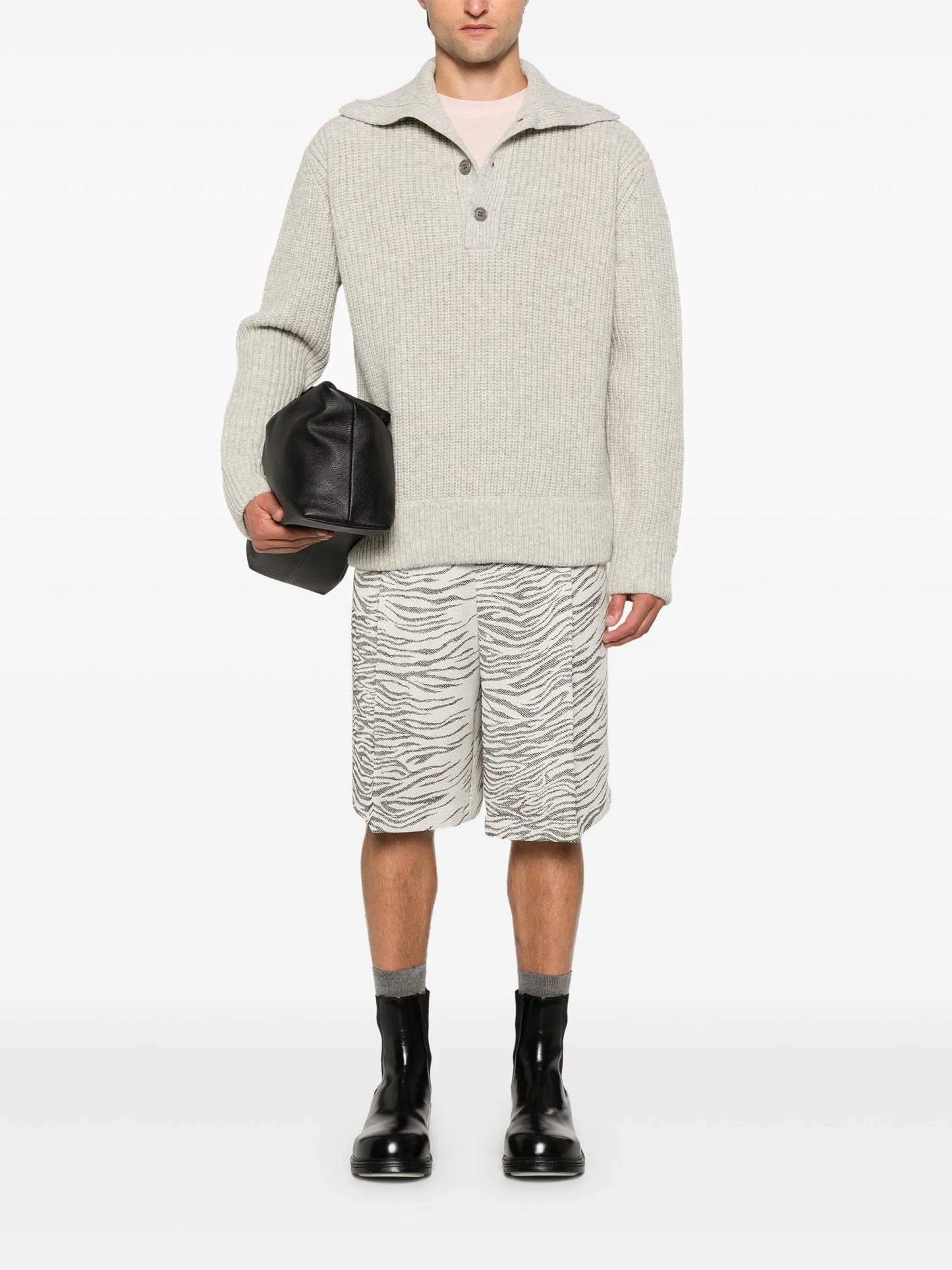 chunky-knit sweater