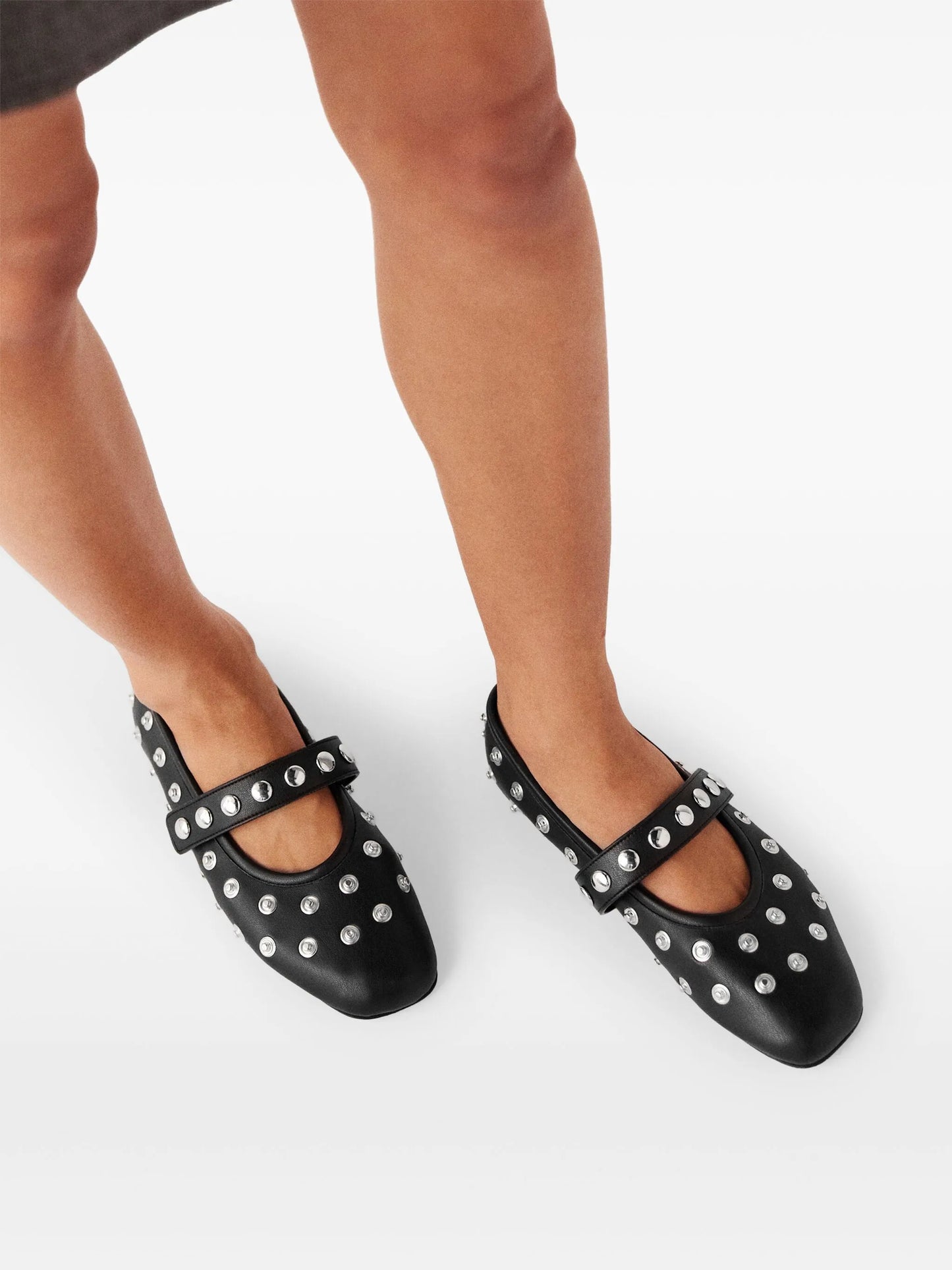 studded Mary Jane ballet flats