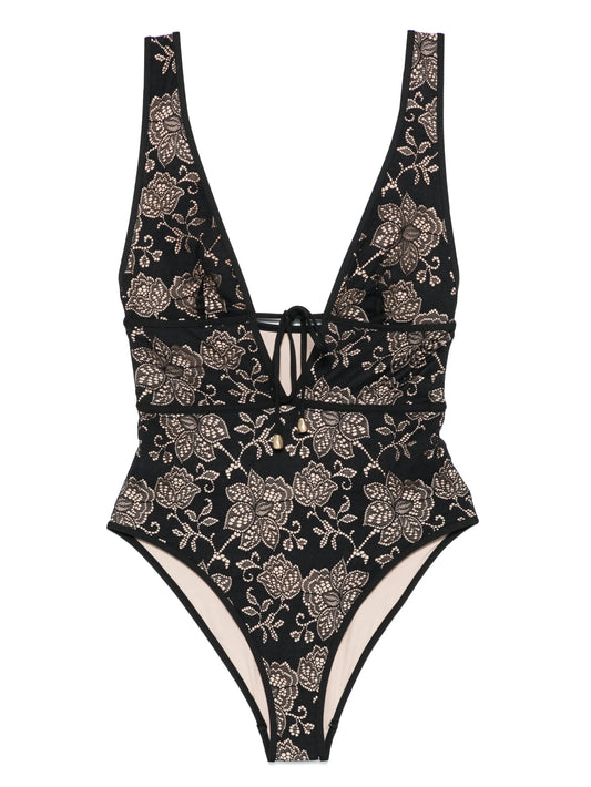 Tallow Lace Plunge swimsuit