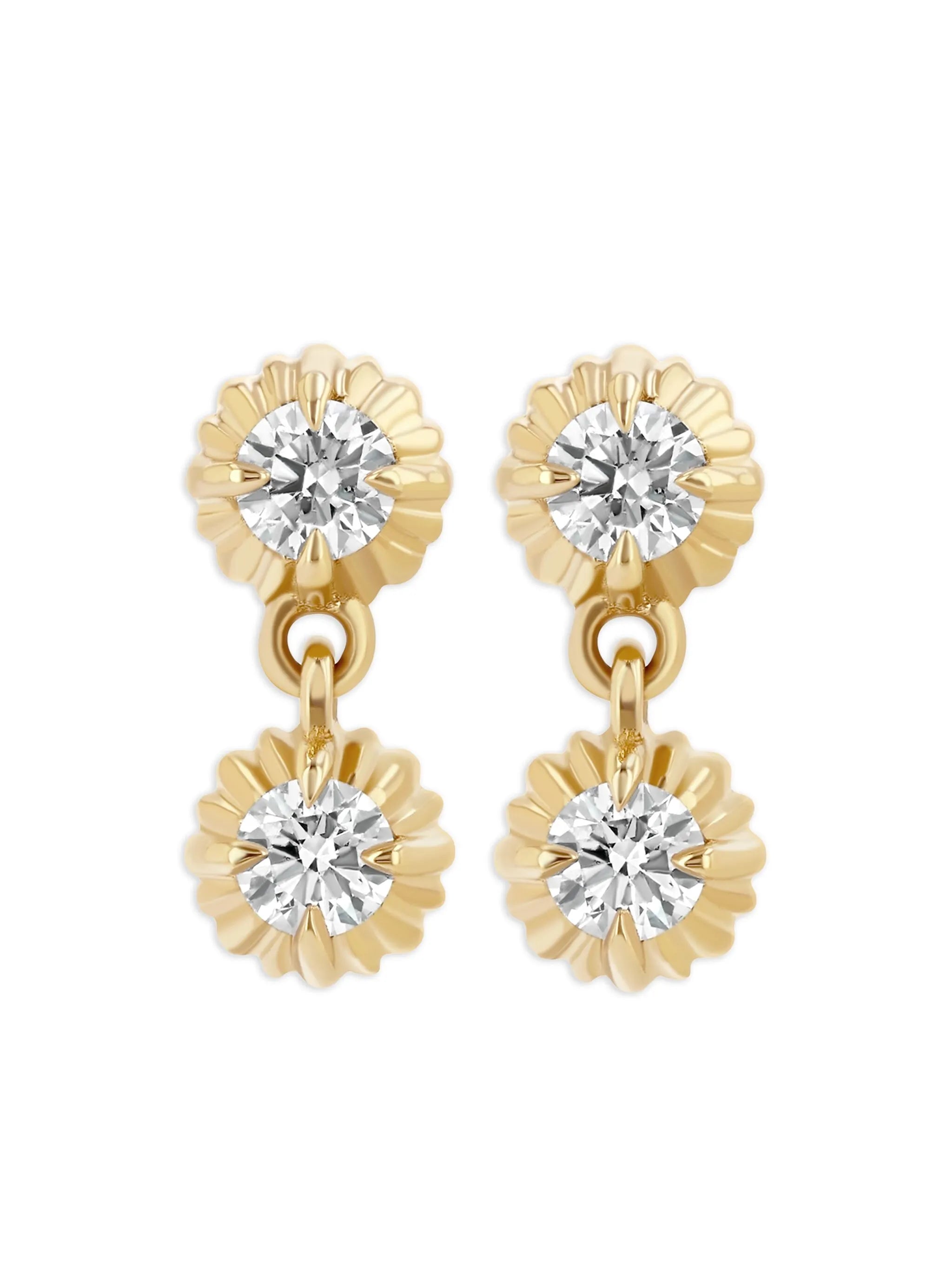 18kt yellow gold diamond earrings