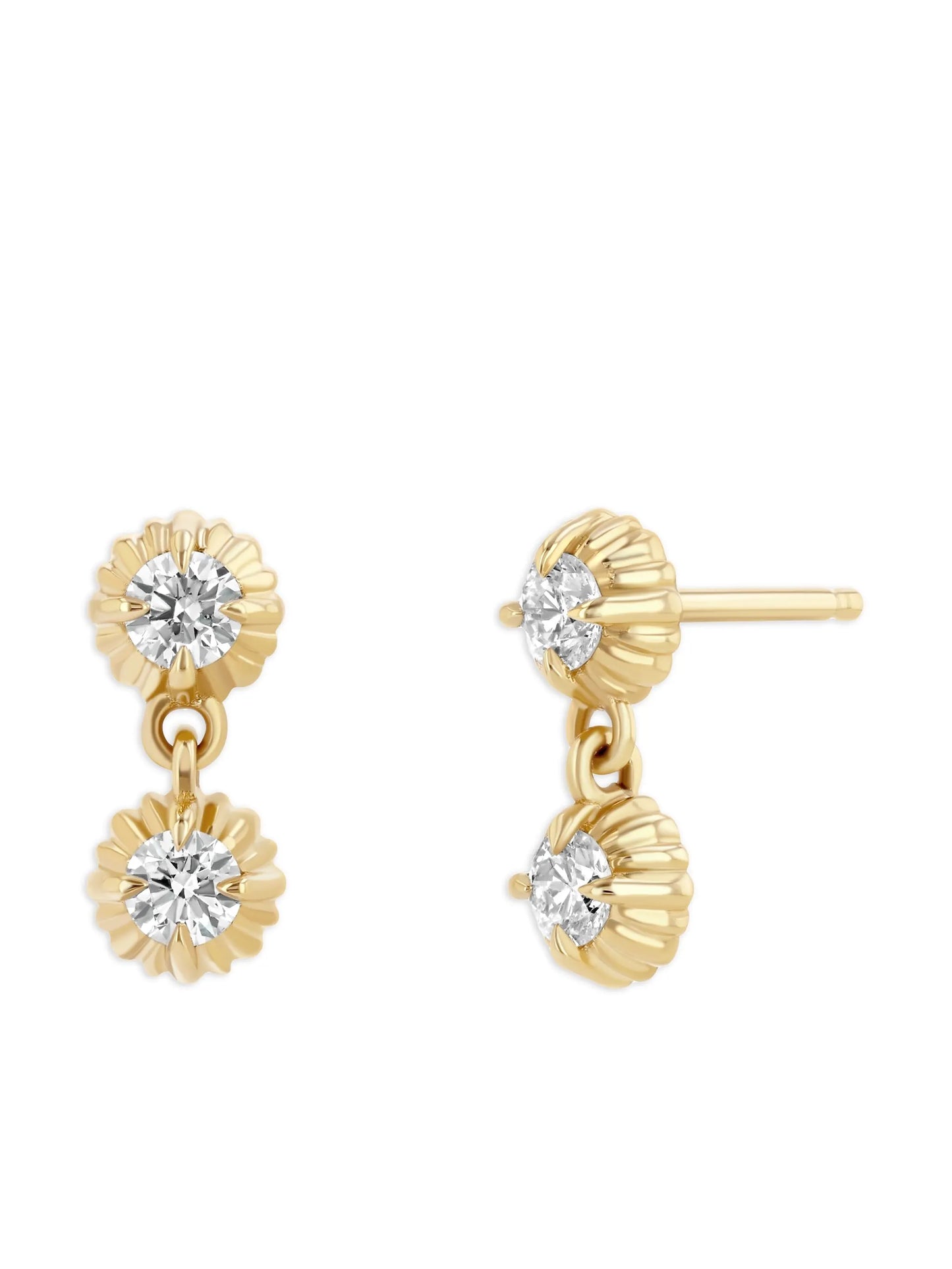 18kt yellow gold diamond earrings