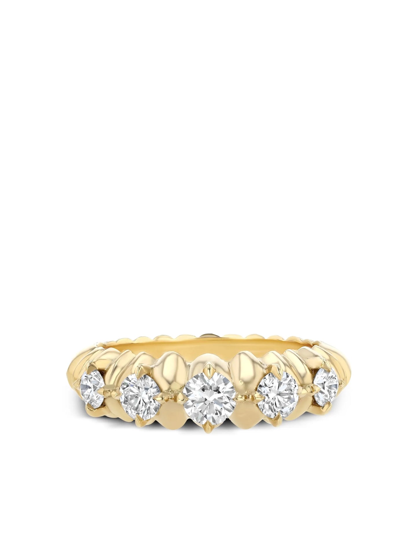 18kt yellow gold Crescent diamond ring