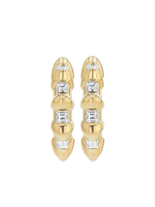 18kt yellow gold Bubble diamond earrings