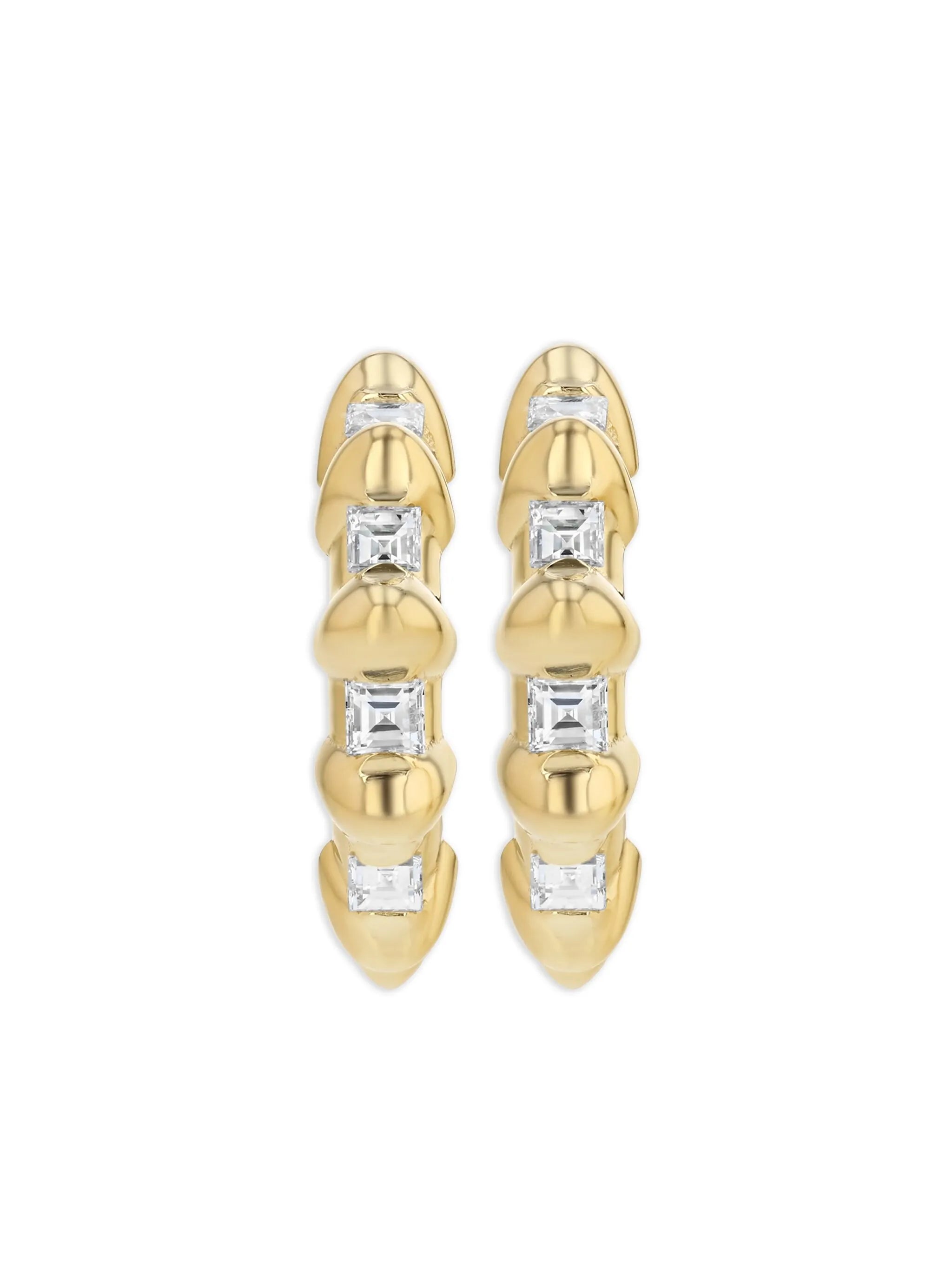 18kt yellow gold Bubble diamond earrings