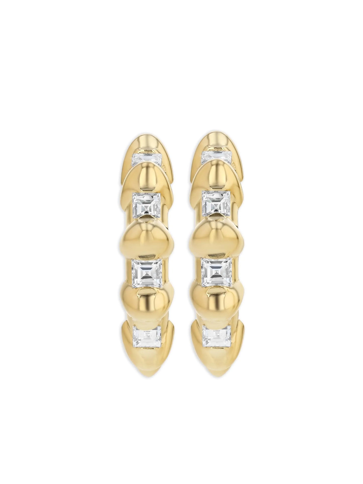 18kt yellow gold Bubble diamond earrings