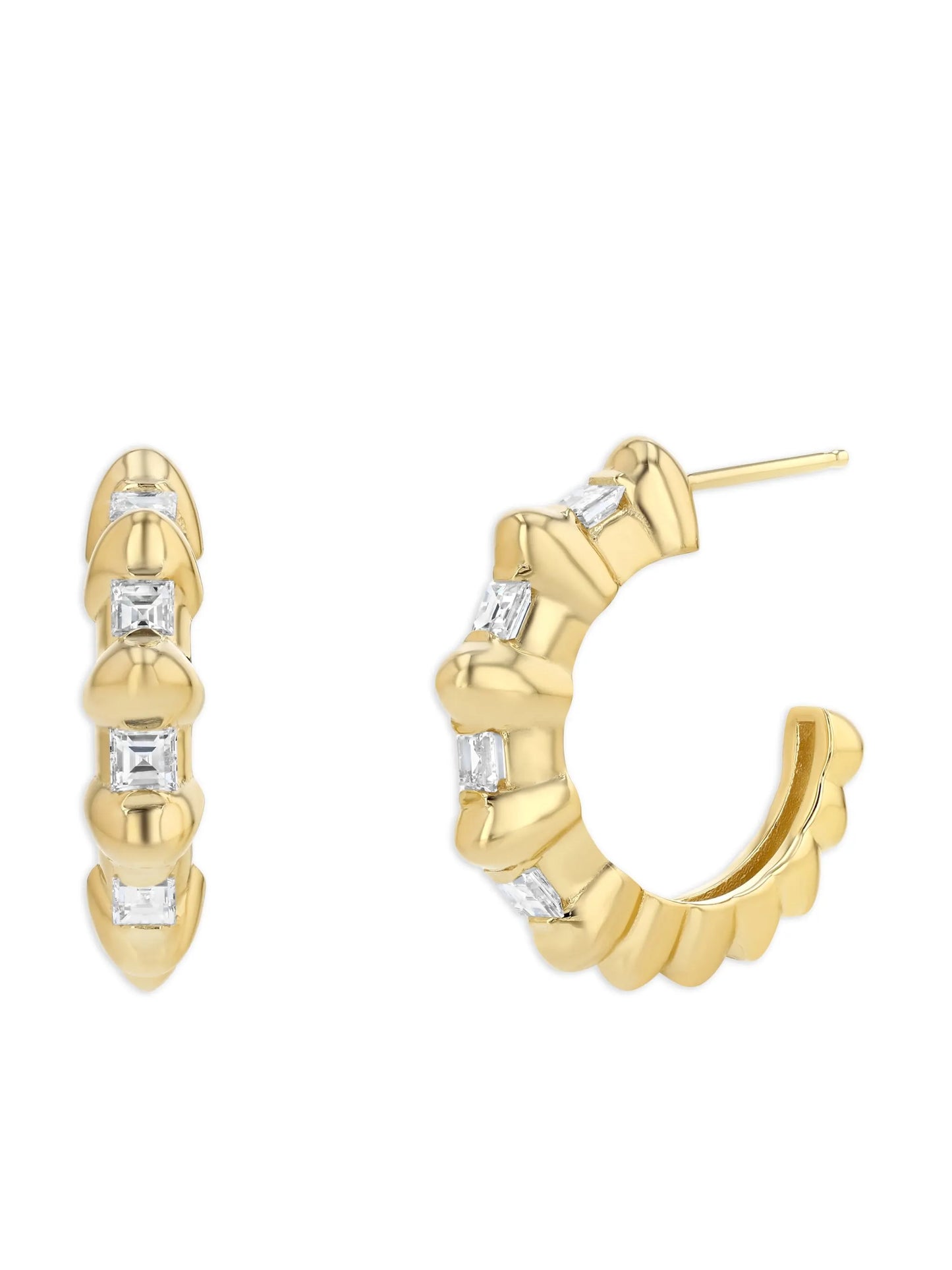 18kt yellow gold Bubble diamond earrings