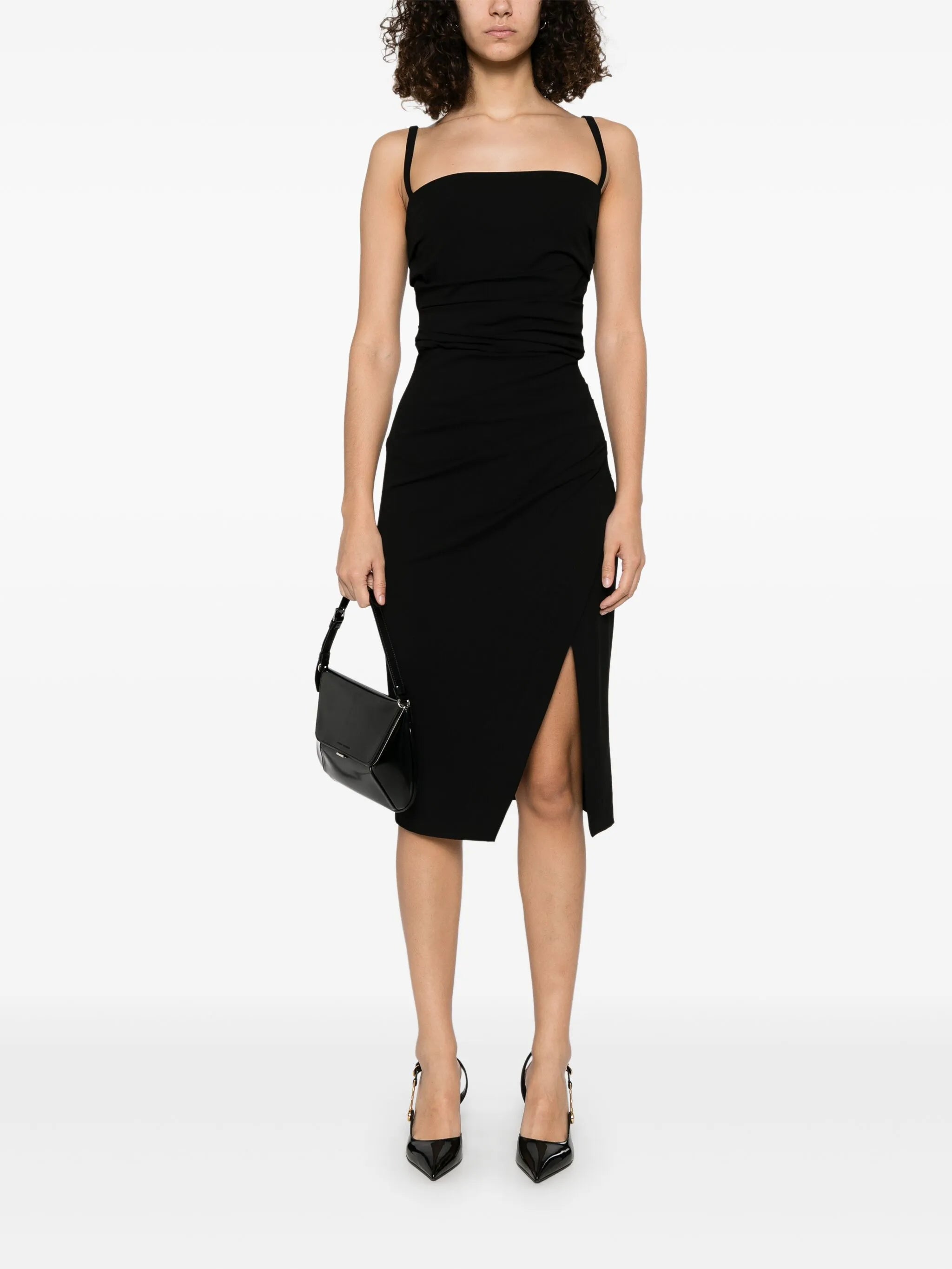 draped midi dress