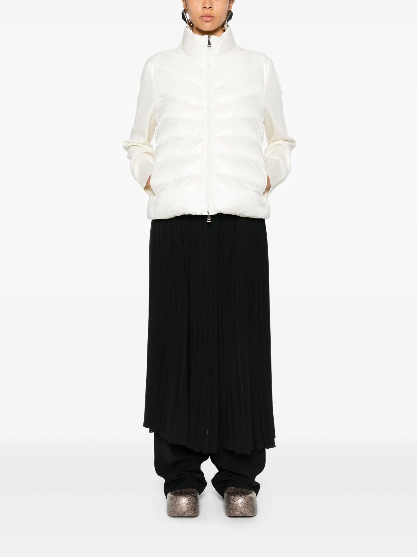 padded wool cardigan