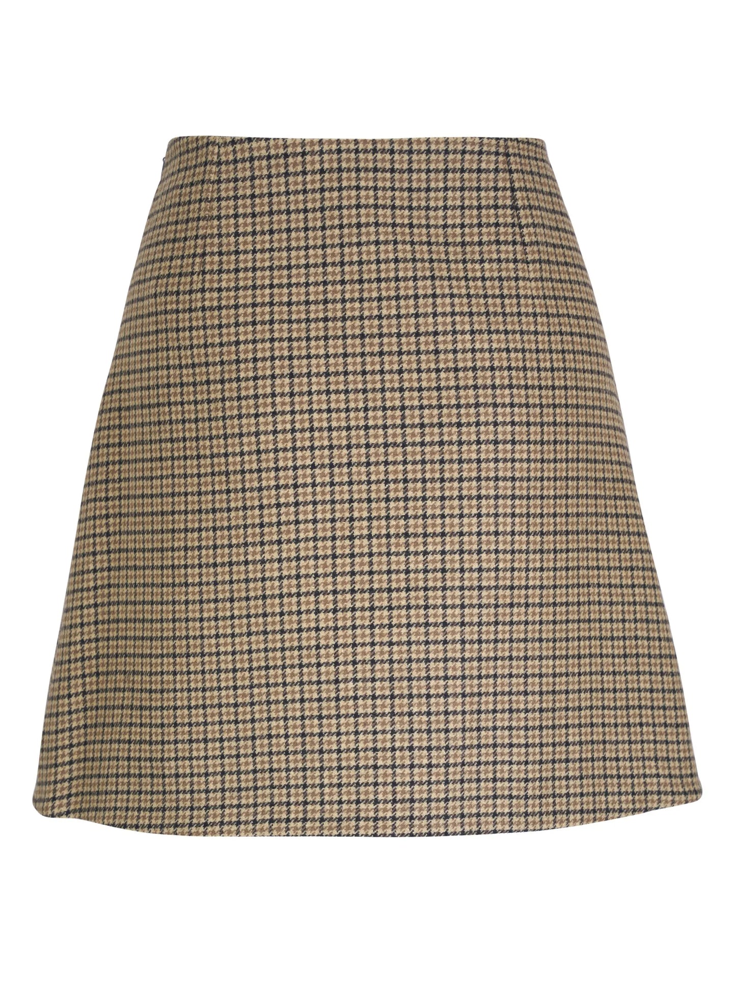 check-pattern straight skirt