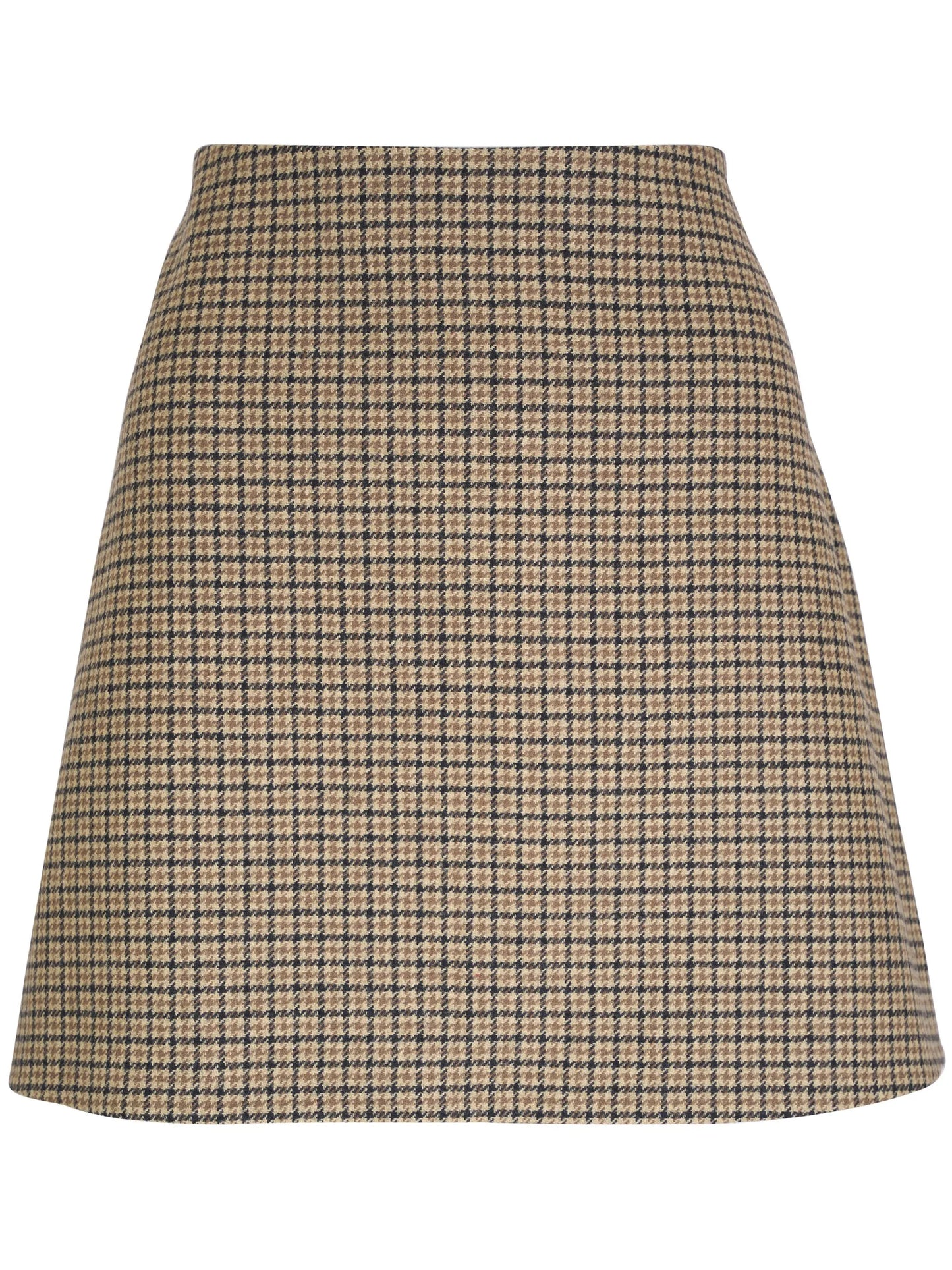 check-pattern straight skirt