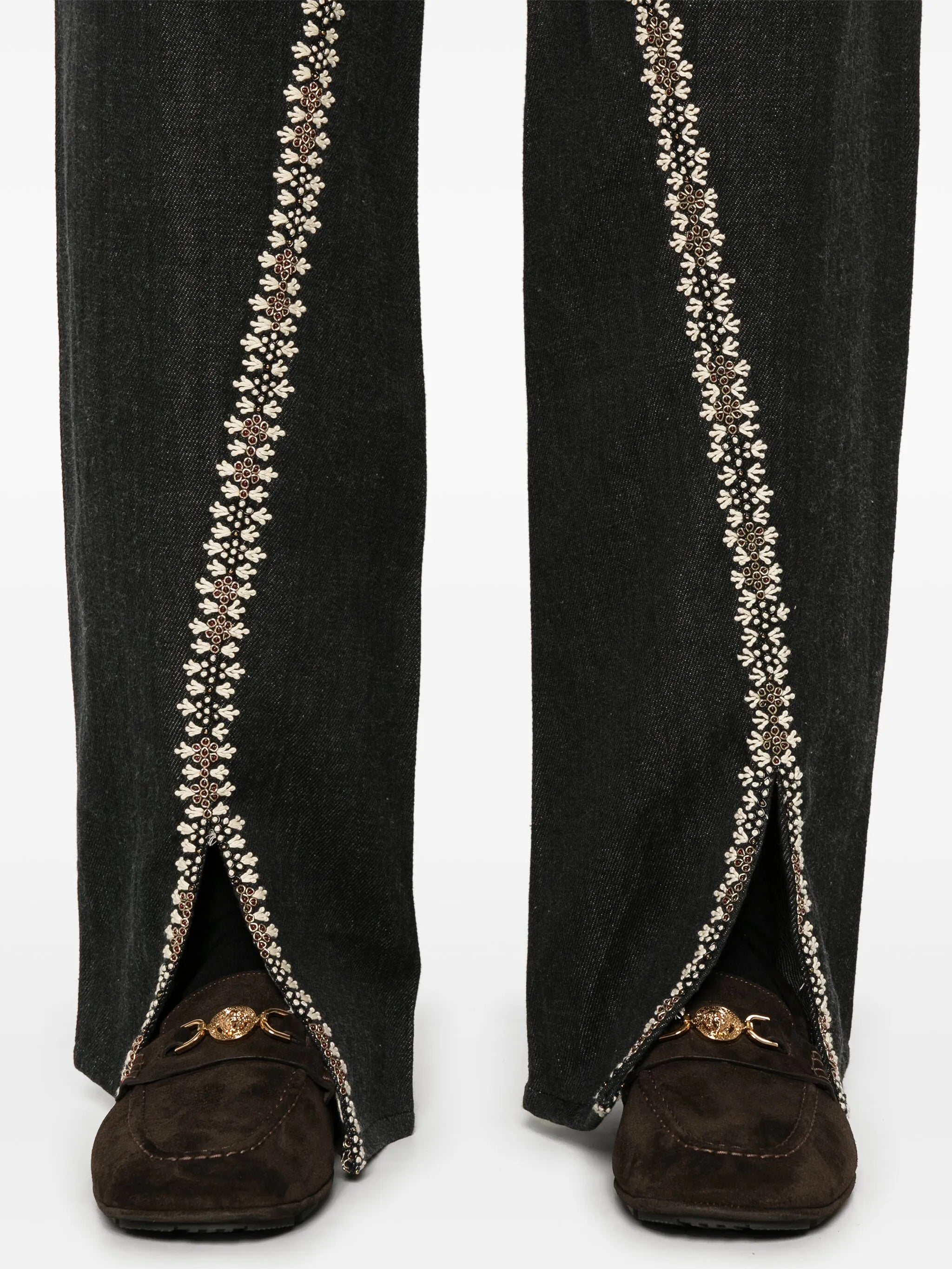 split wide jeans
