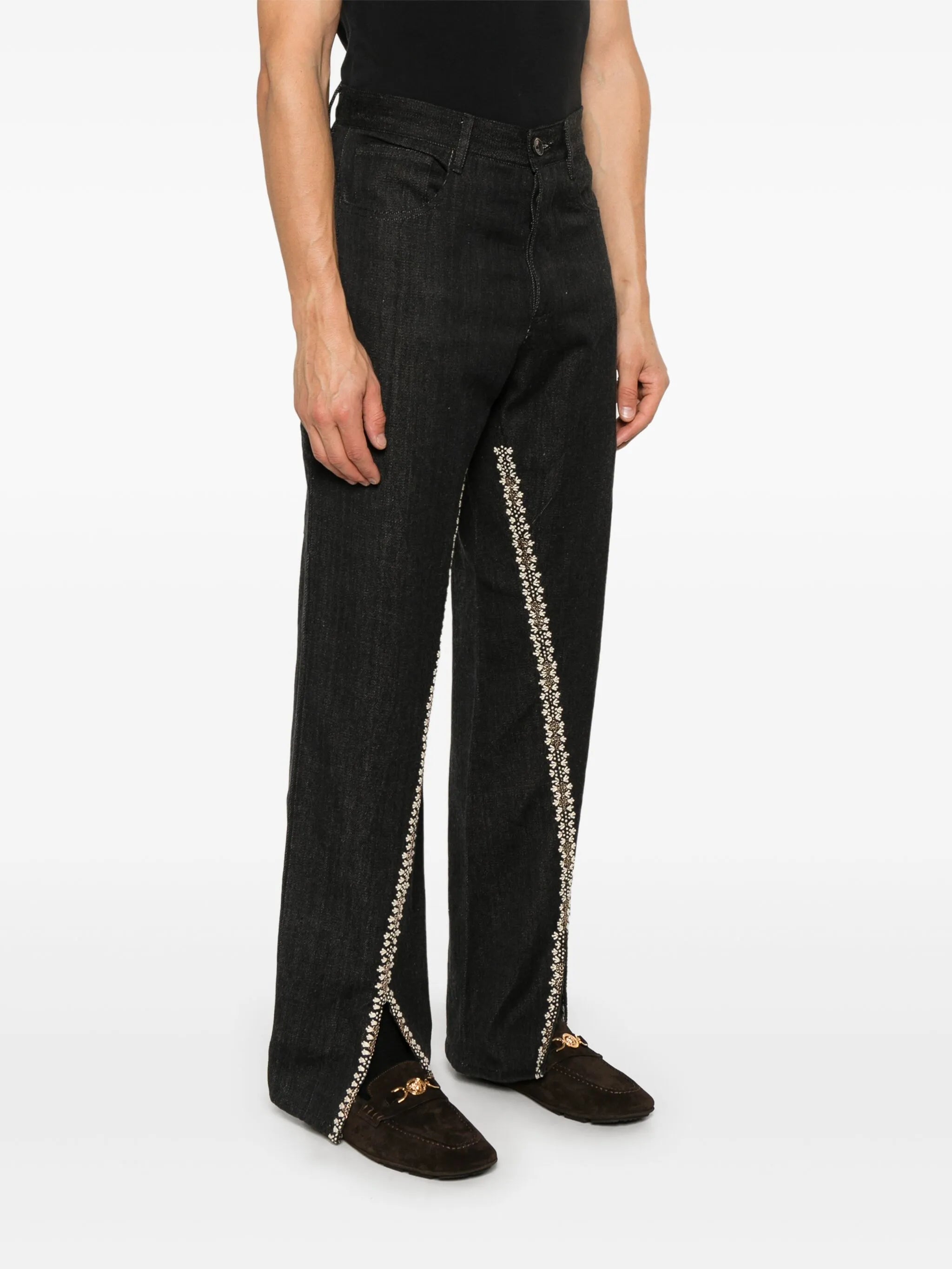 split wide jeans