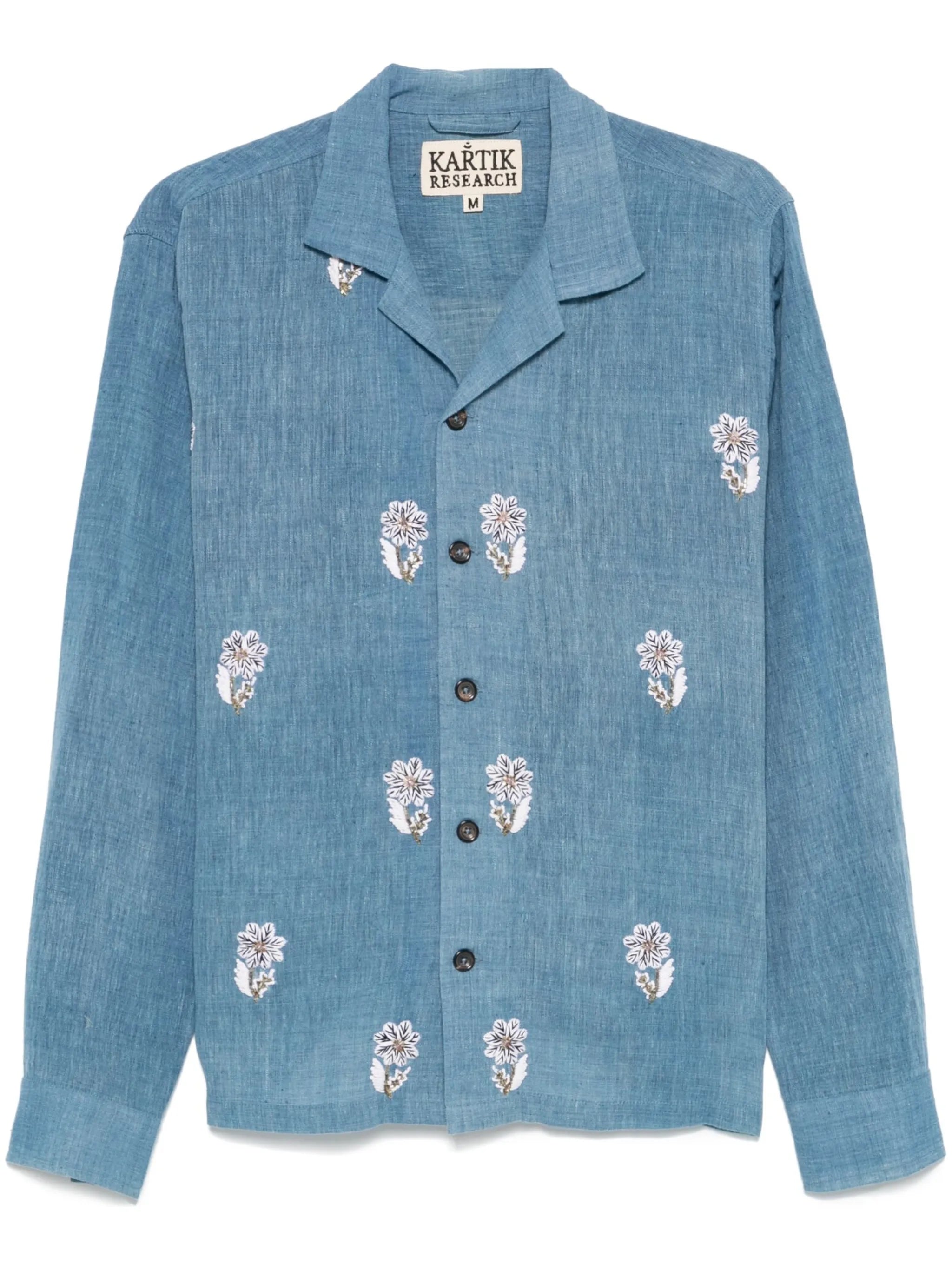 floral-embroidery shirt