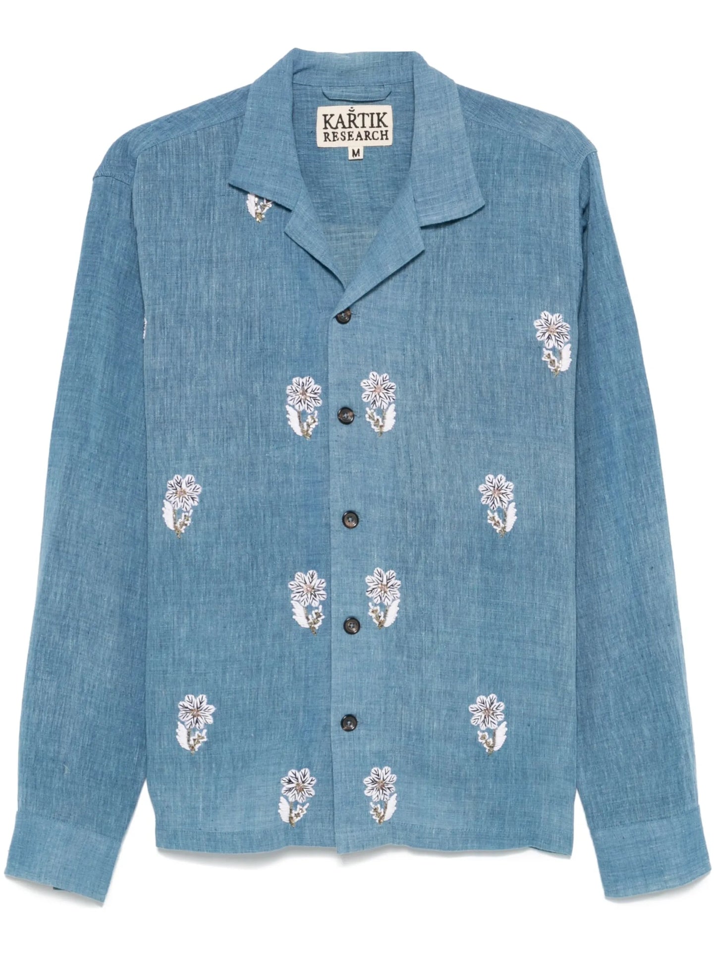 floral-embroidery shirt