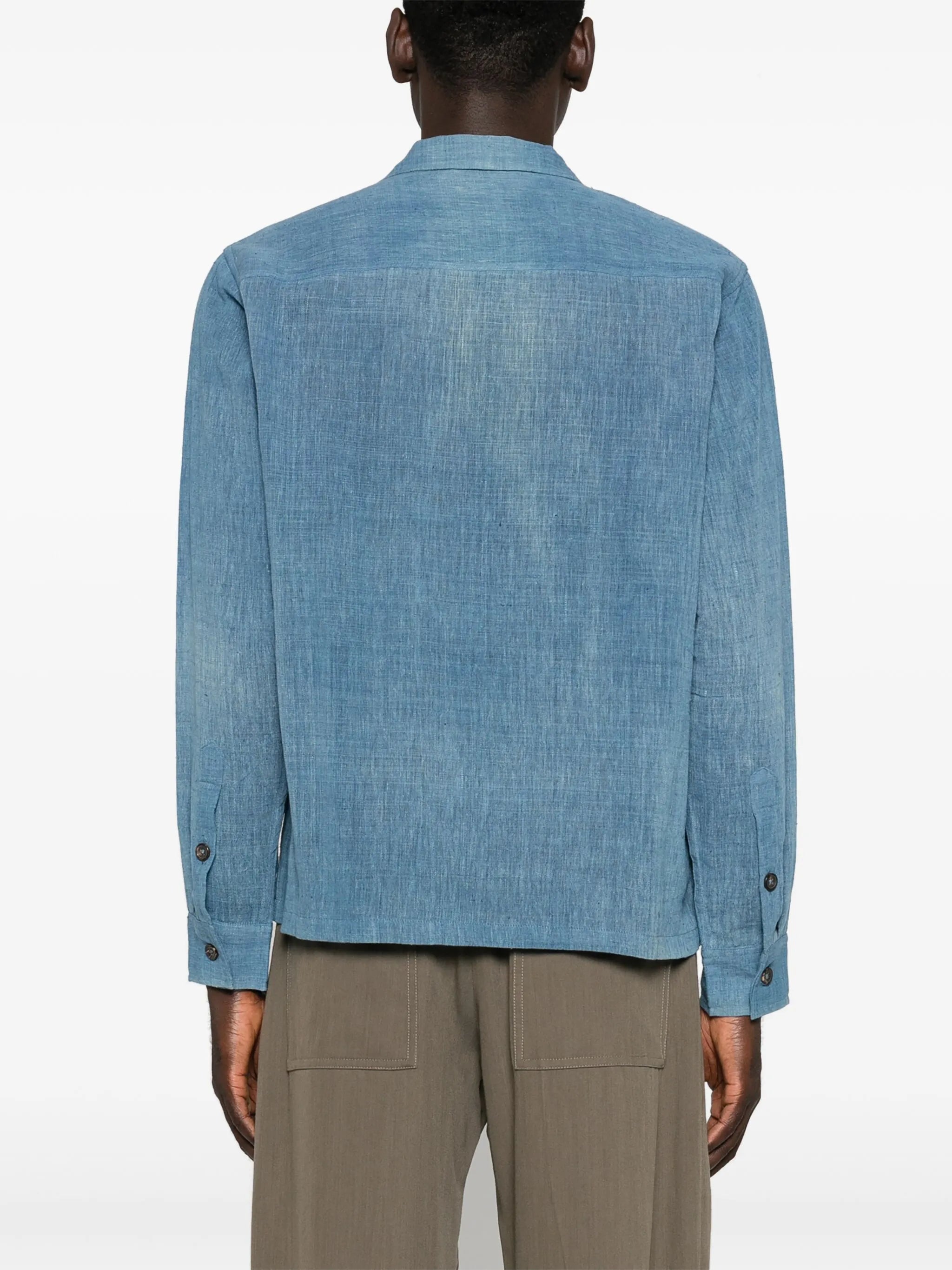 floral-embroidery shirt
