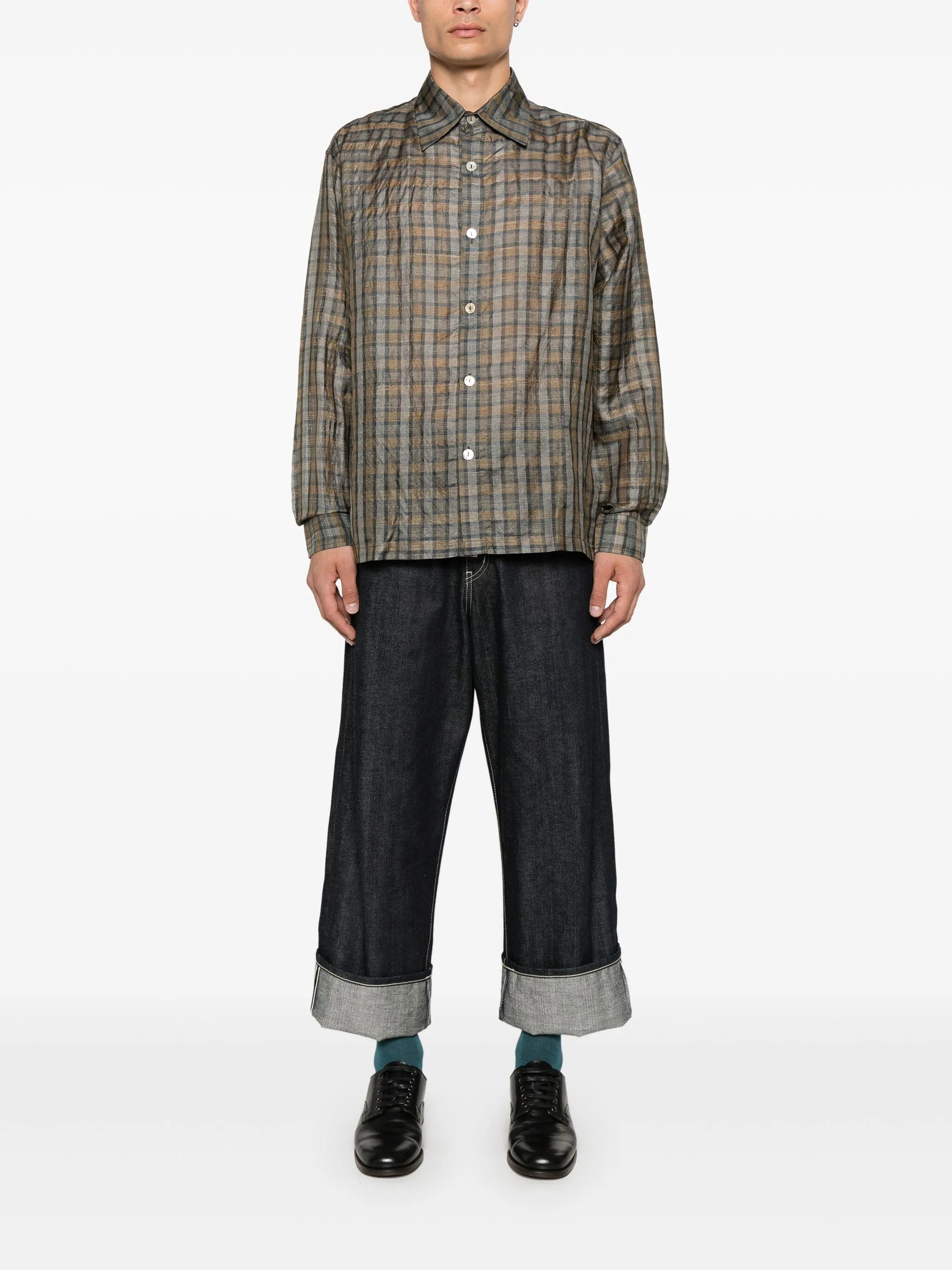 check-pattern shirt