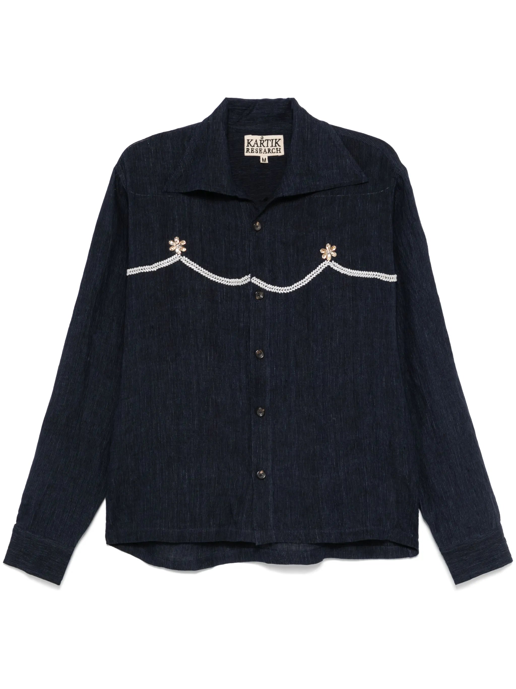 pearl-detail shirt