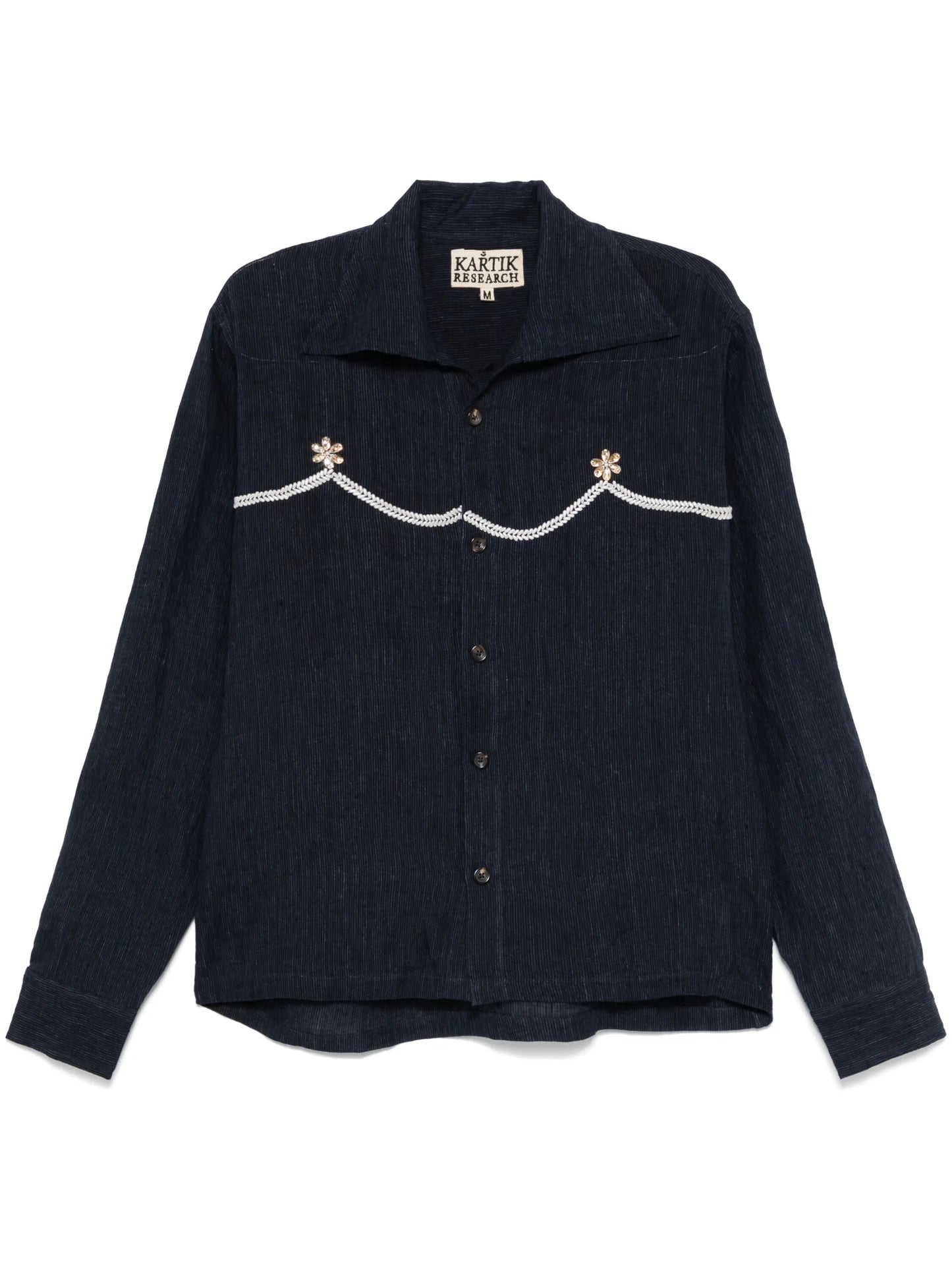 pearl-detail shirt