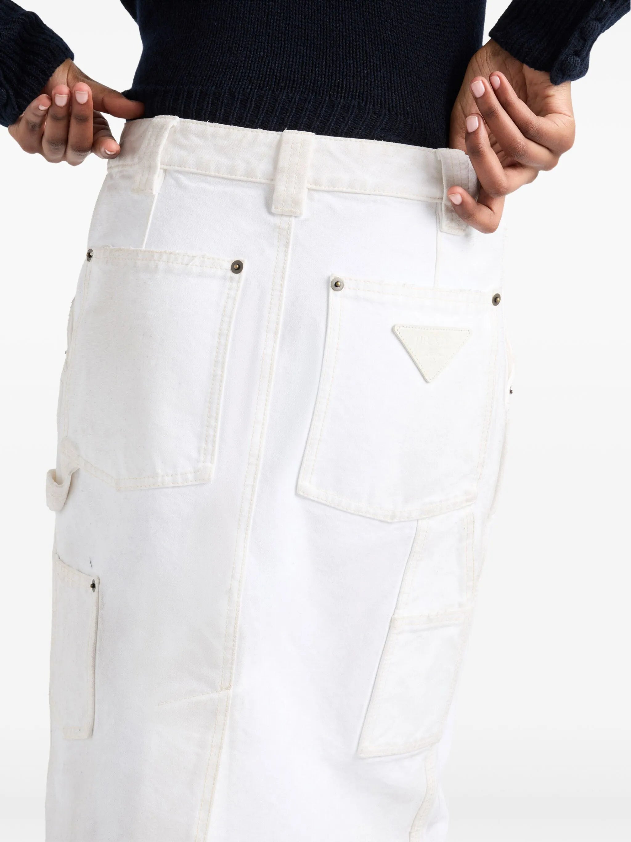 old canvas pencil skirt