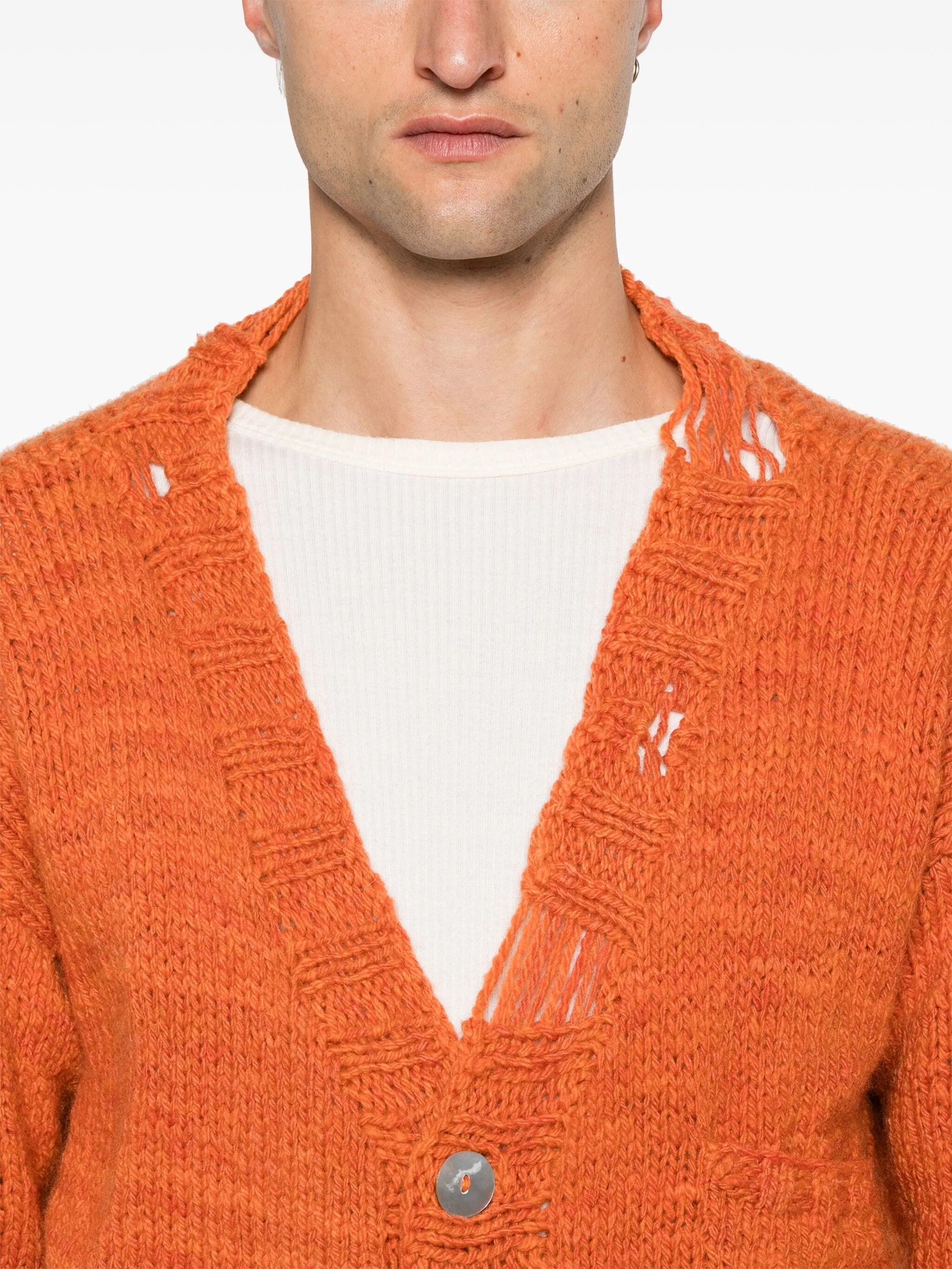 peace sign-intarsia cardigan