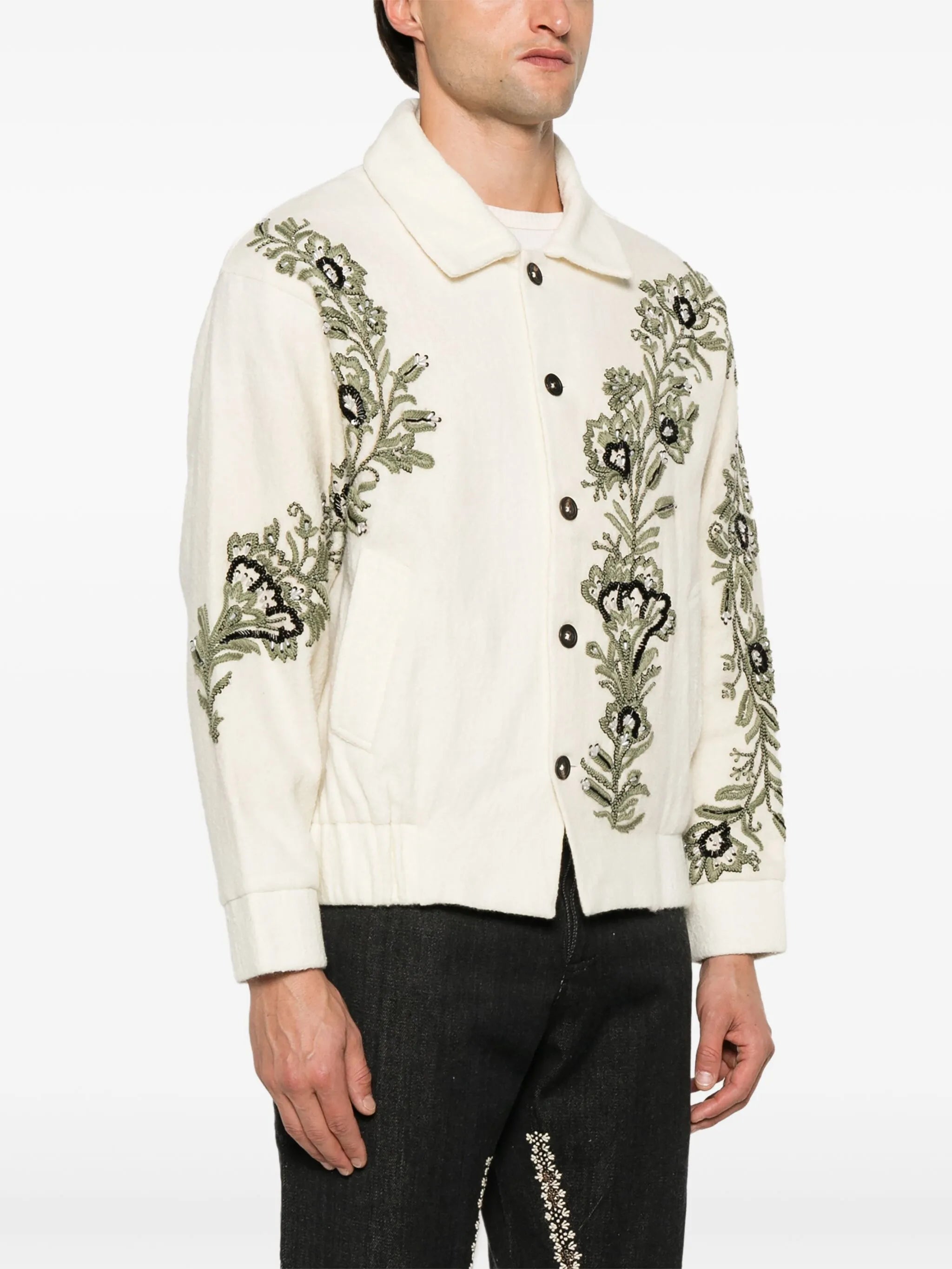 hand-embroidered floral jacket