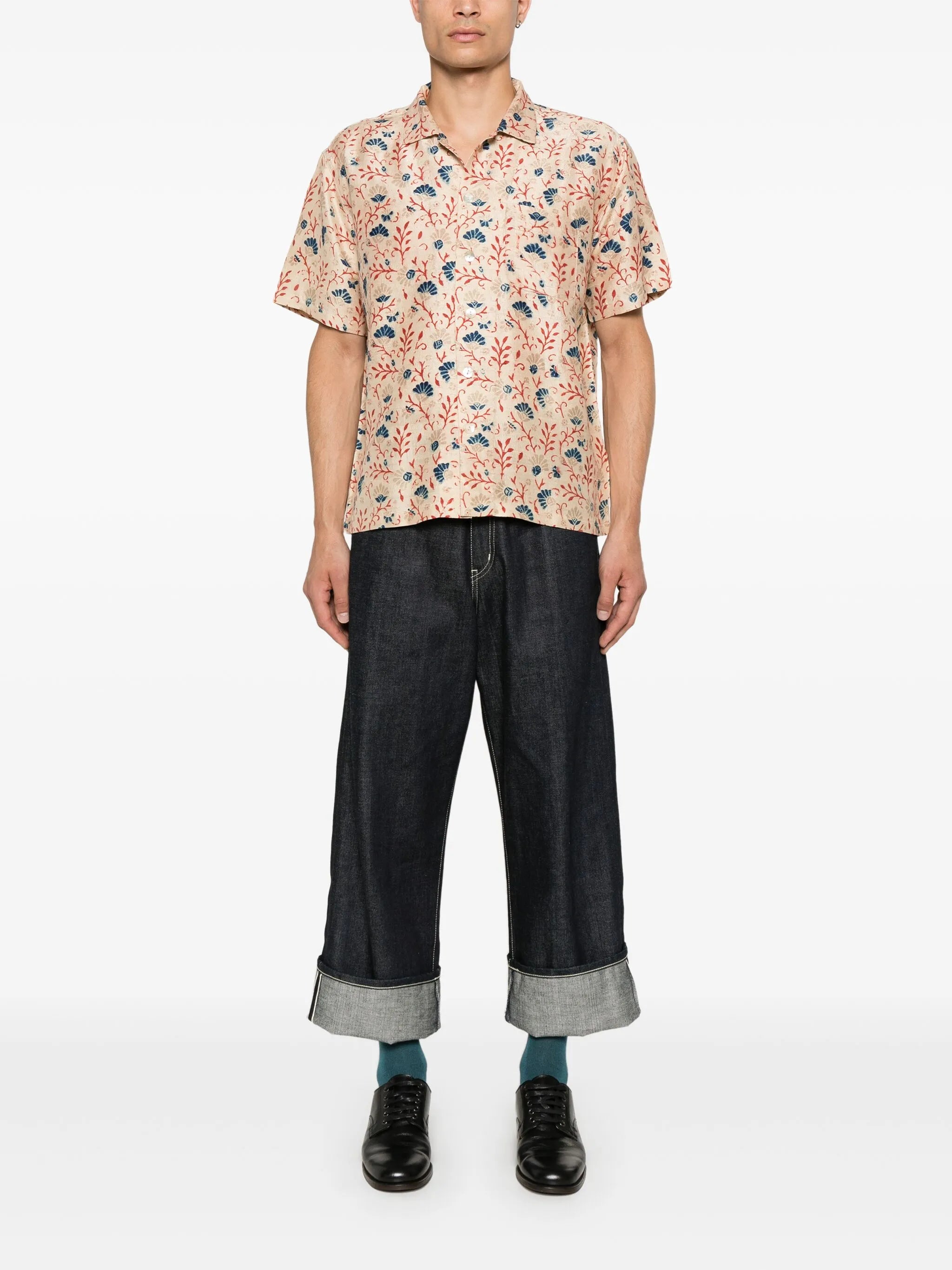 floral-print shirt