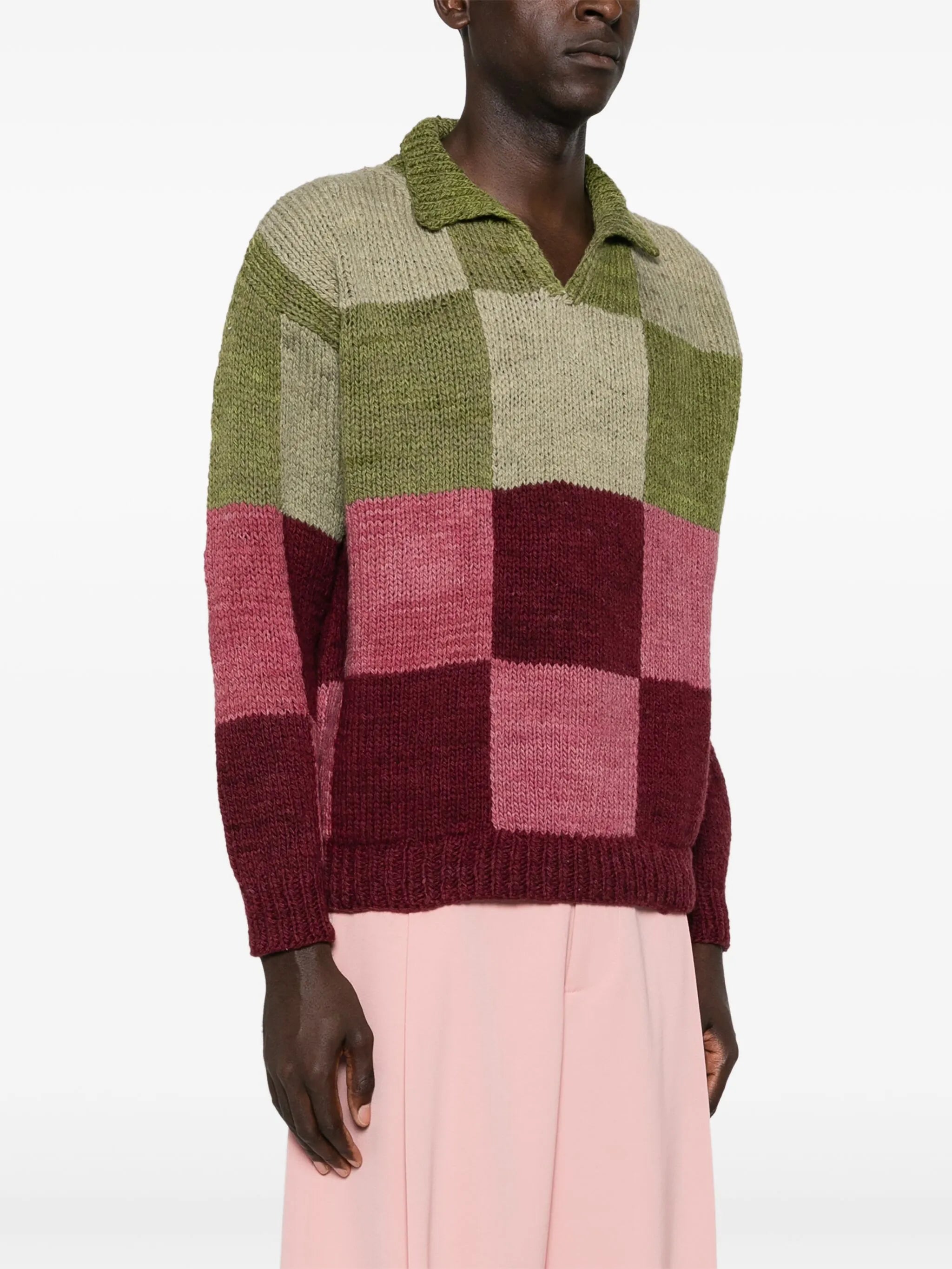 checked sweater