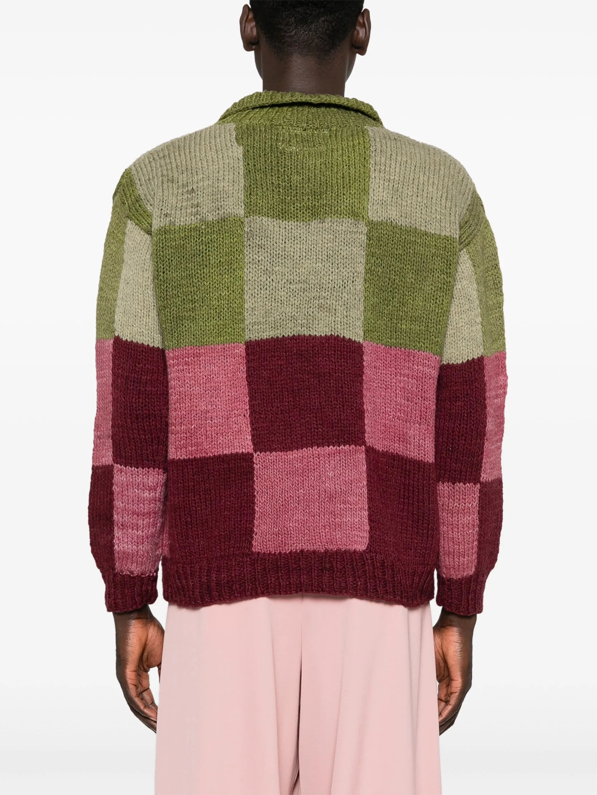 checked sweater