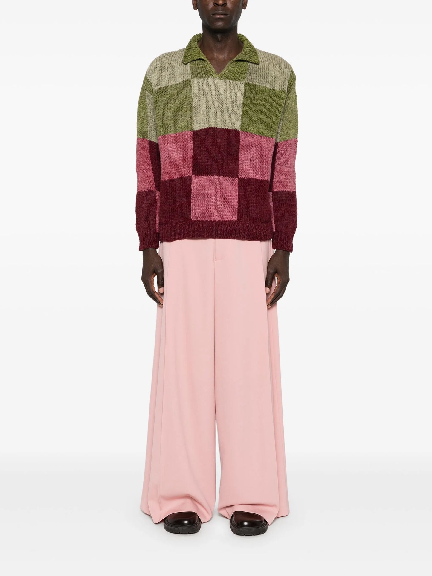 checked sweater