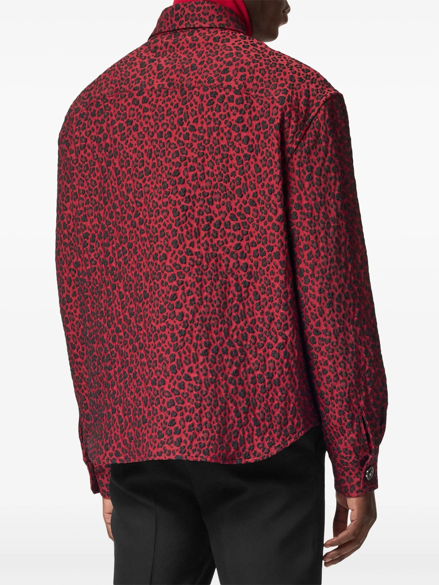 leopard-jacquard jacket