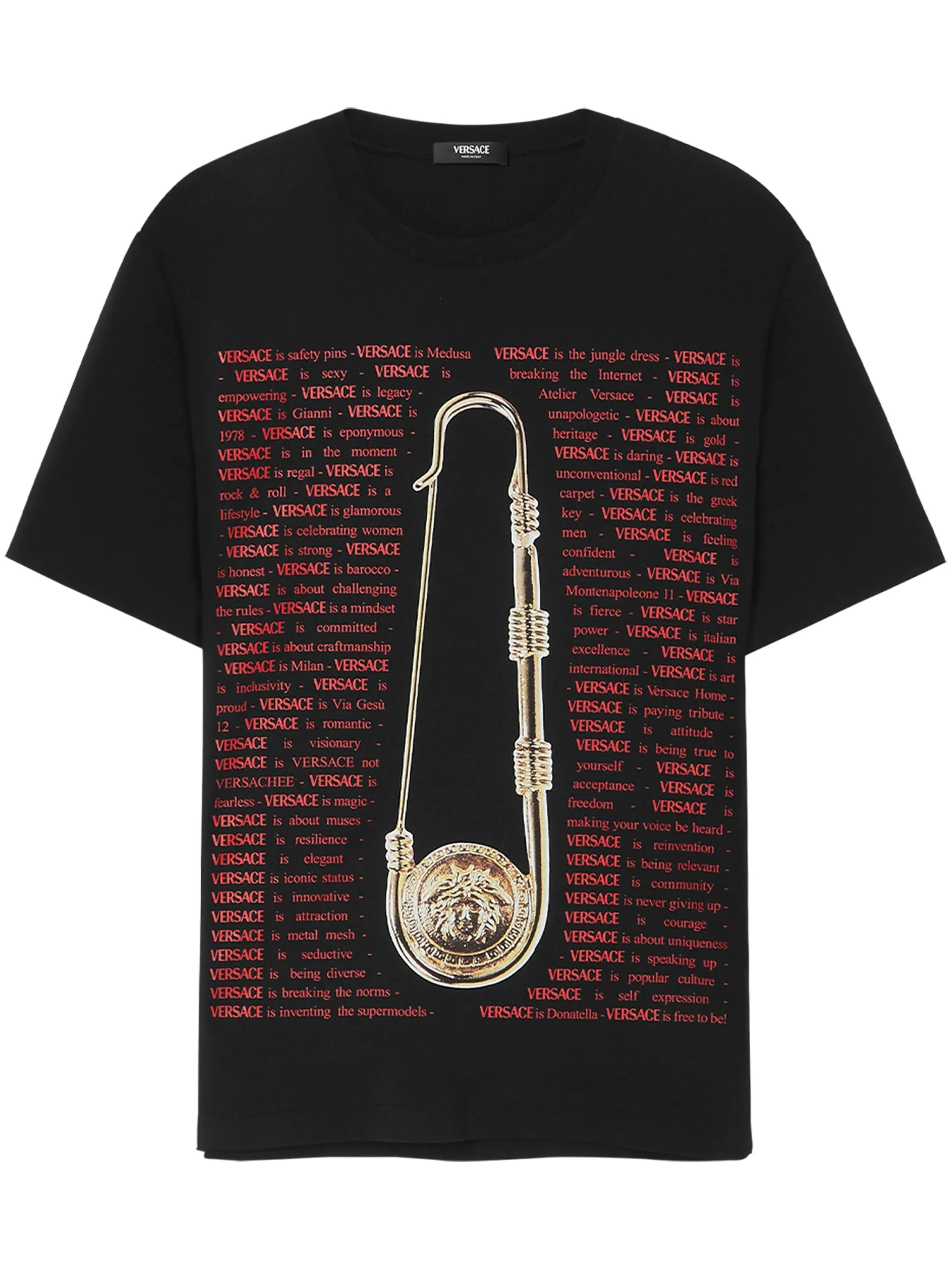 Medusa Safety Pin-print cotton T-shirt