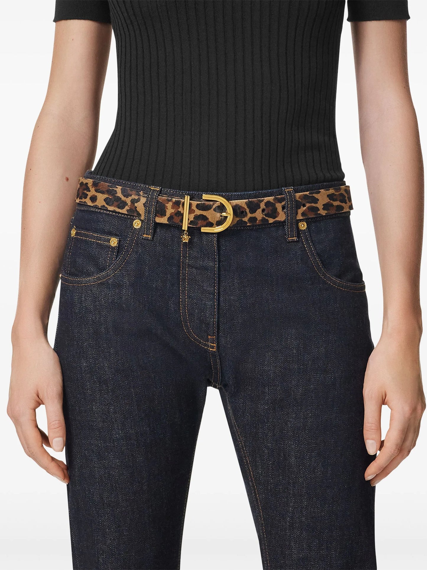 Medusa '95 leopard-print belt