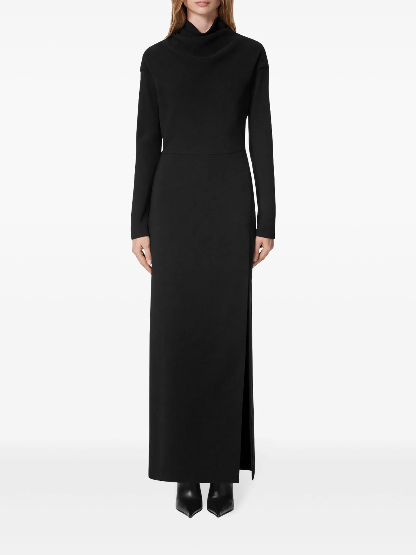 front-slit midi dress