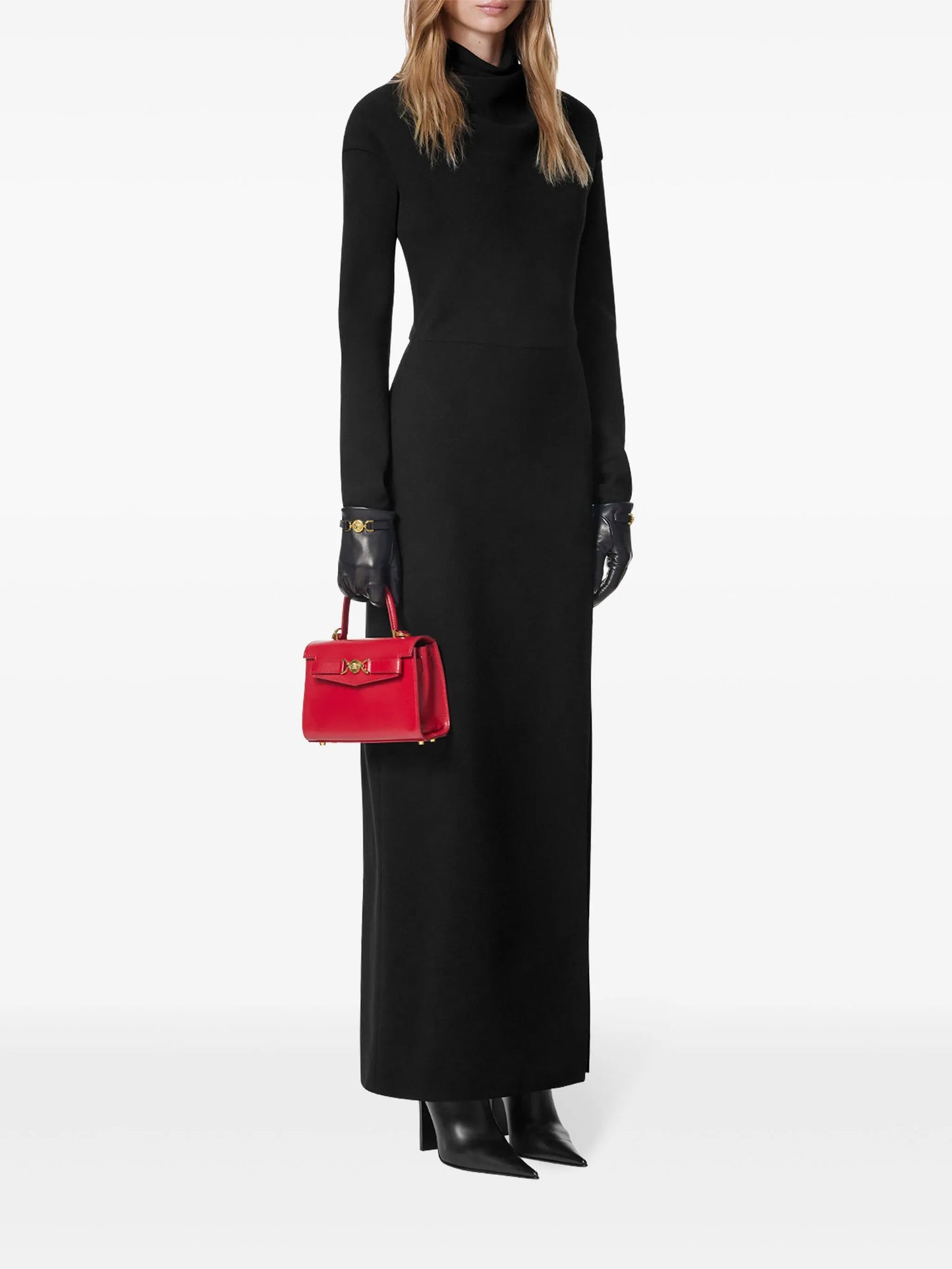 front-slit midi dress