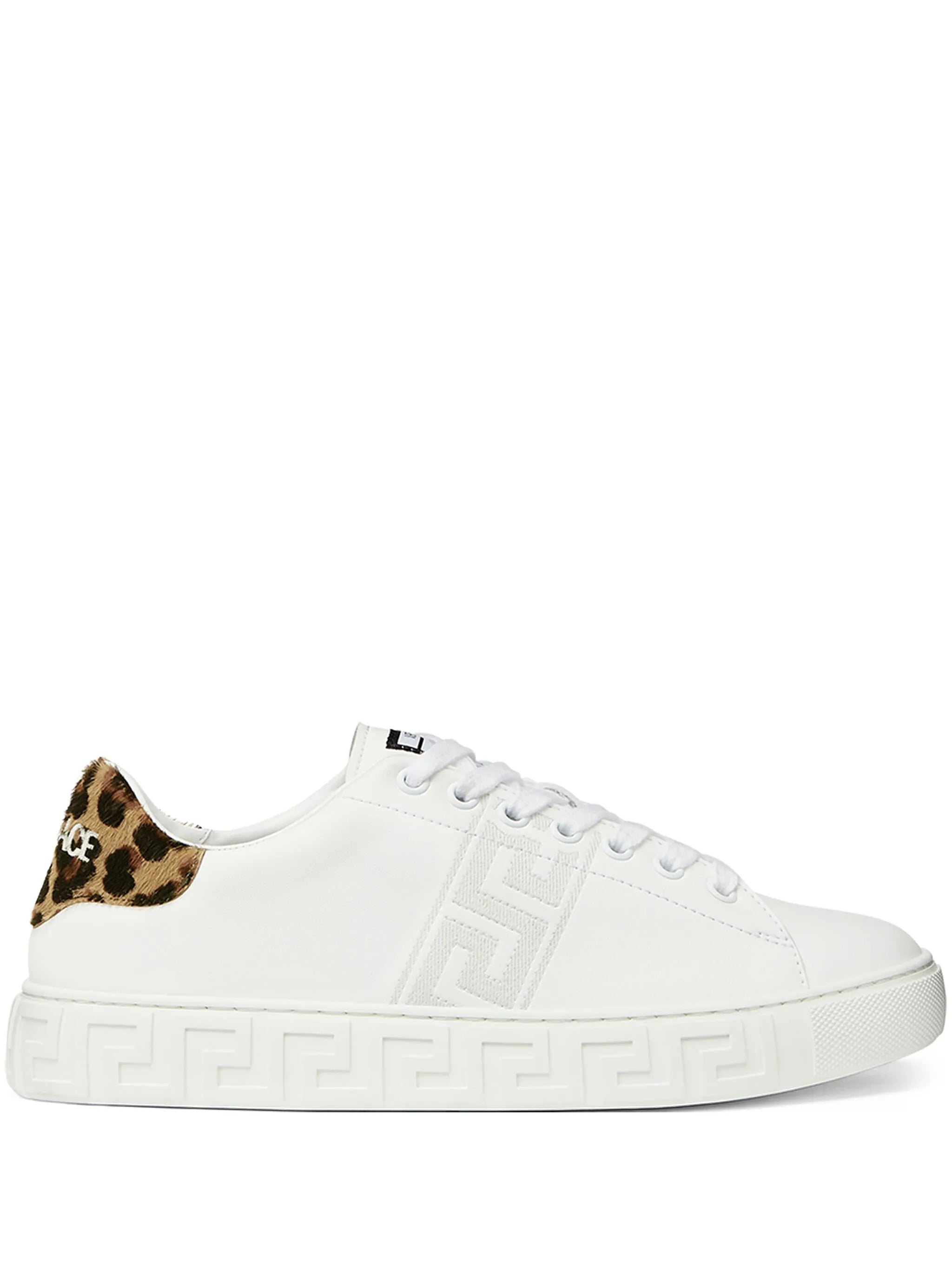Greca leopard-embroidered sneakers