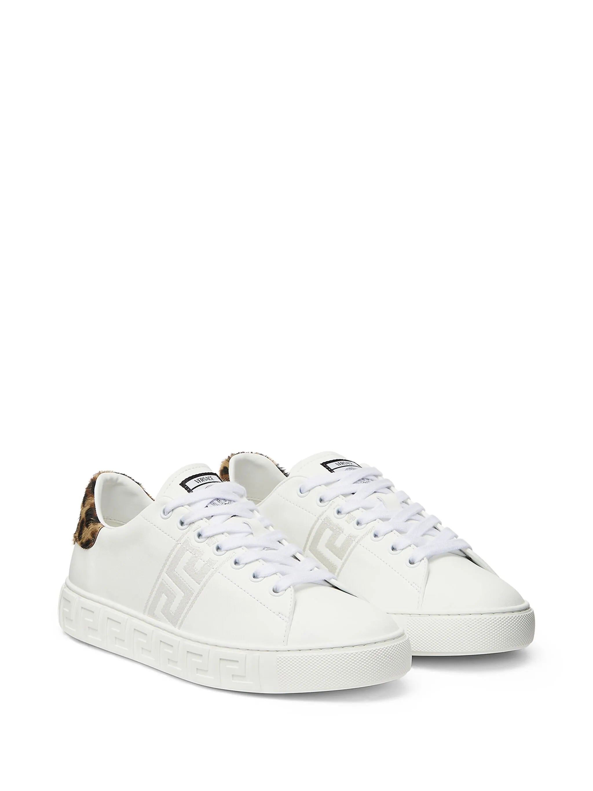 Greca leopard-embroidered sneakers