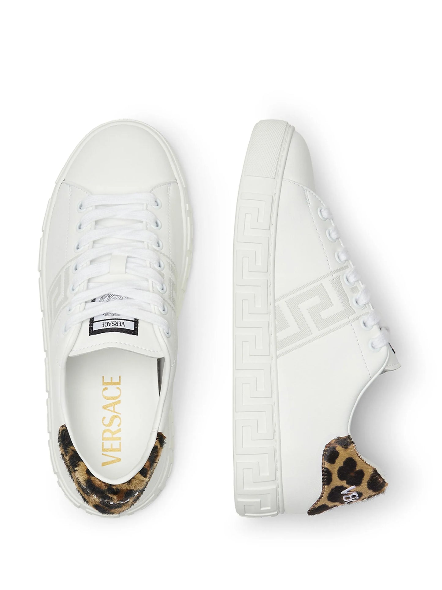 Greca leopard-embroidered sneakers