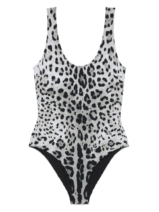 leopard-print swimsuit