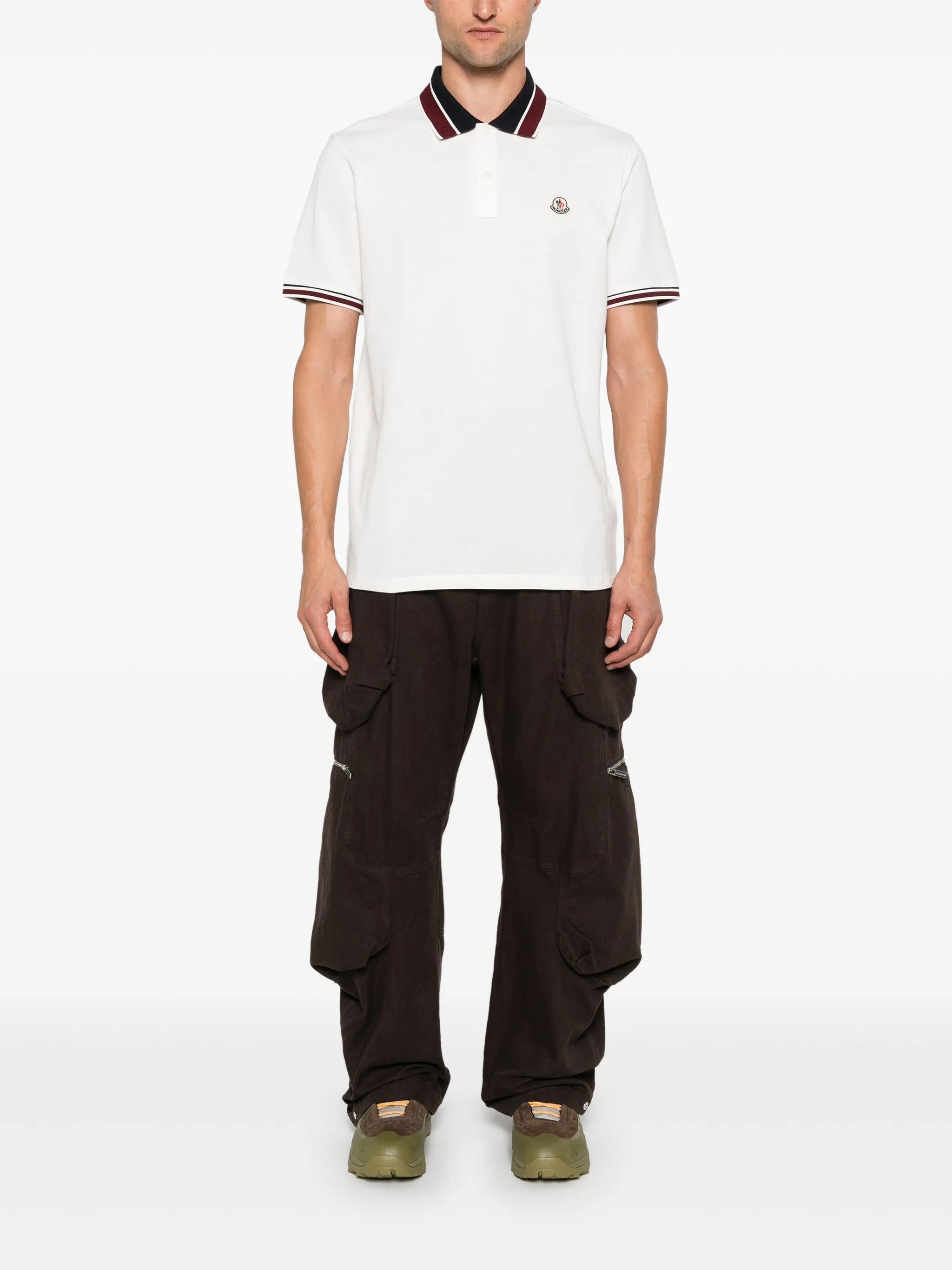 logo-patch polo shirt