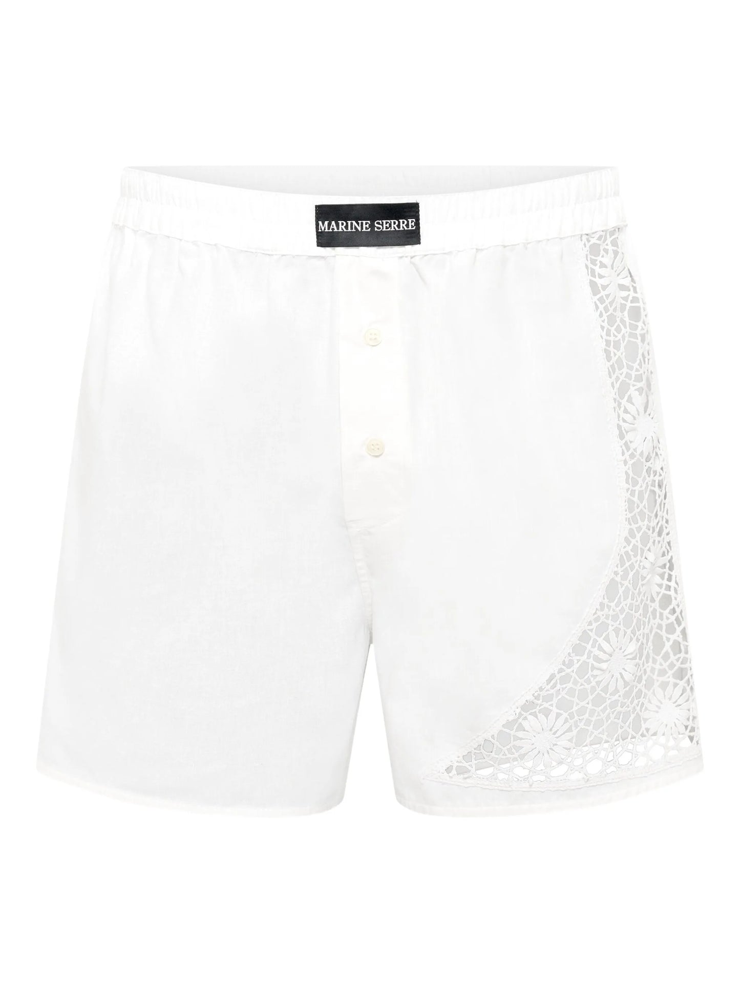 Regenerated Household lace-embellished boxer shorts