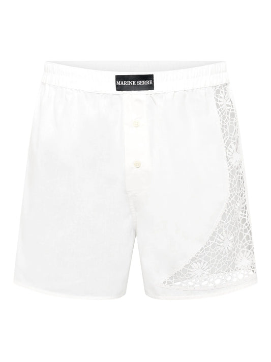 Regenerated Household lace-embellished boxer shorts